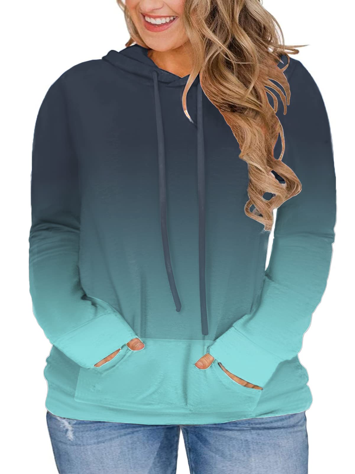 VISLILY Women's Plus Size Hoodies Sweatshirts - Long Sleeve Pullover with Pockets | Cozy Casual Wear for Lounge, Workout & Outdoor Activities