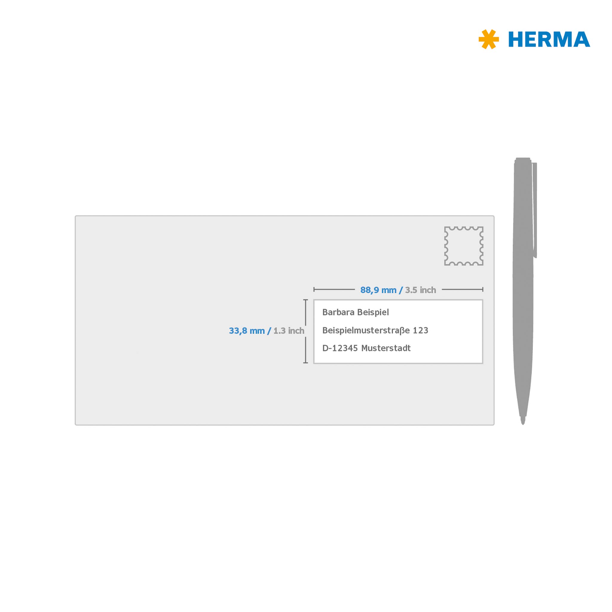 Herma 4479 Self Adhesive Address Labels - 1600 Blank White Mailing Labels (88.9x33.8mm), 16 Labels per A4 Sheet, 100 Sheets - Compatible with Laser & Inkjet Printers - Perfect for Shipping, Packaging & Office Organization