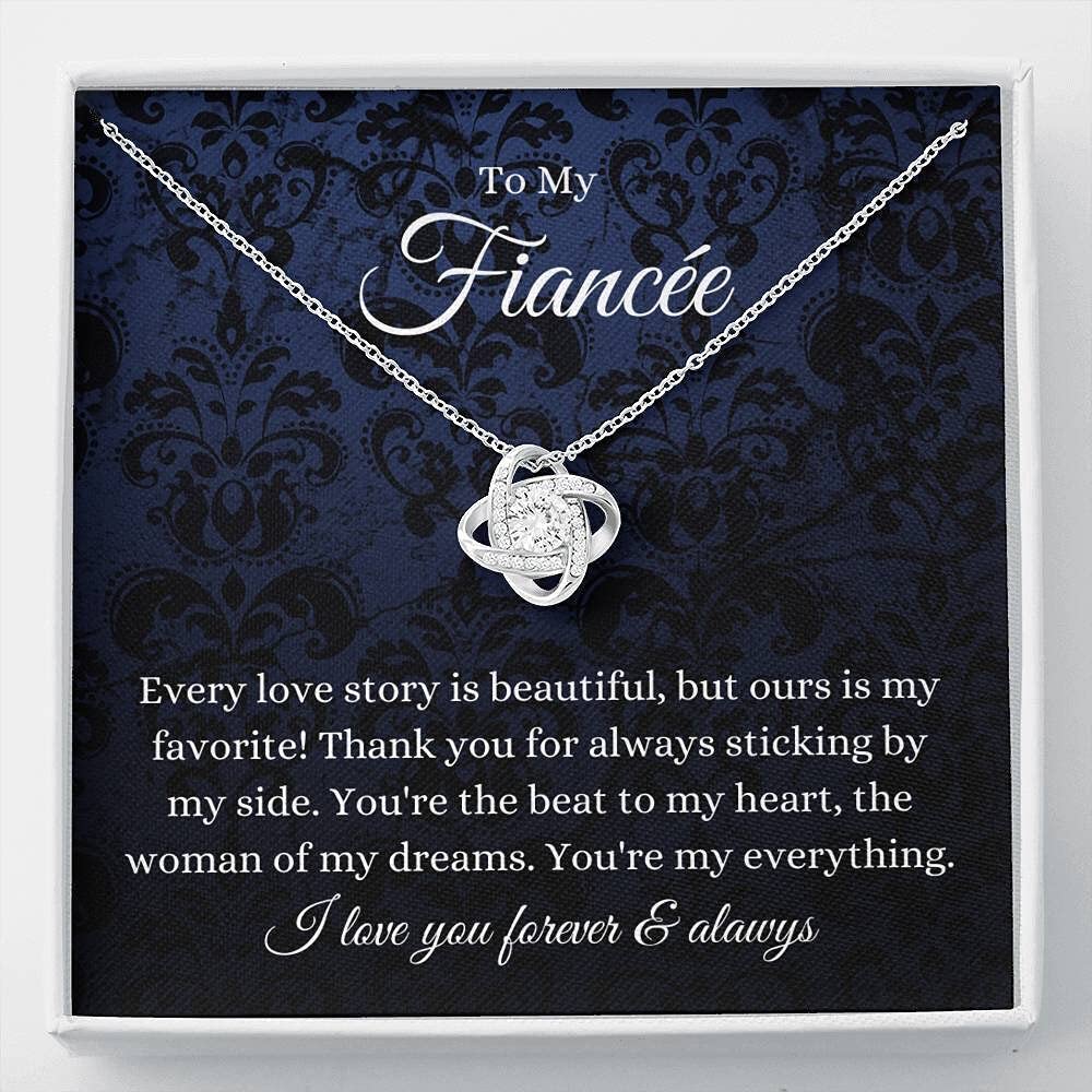 Love Knot Necklace - Future Wife Jewelry, Engagement & Birthday Gift for Fiancée - Romantic Present with Message Card - Perfect for Proposals, Anniversaries & Special Occasions