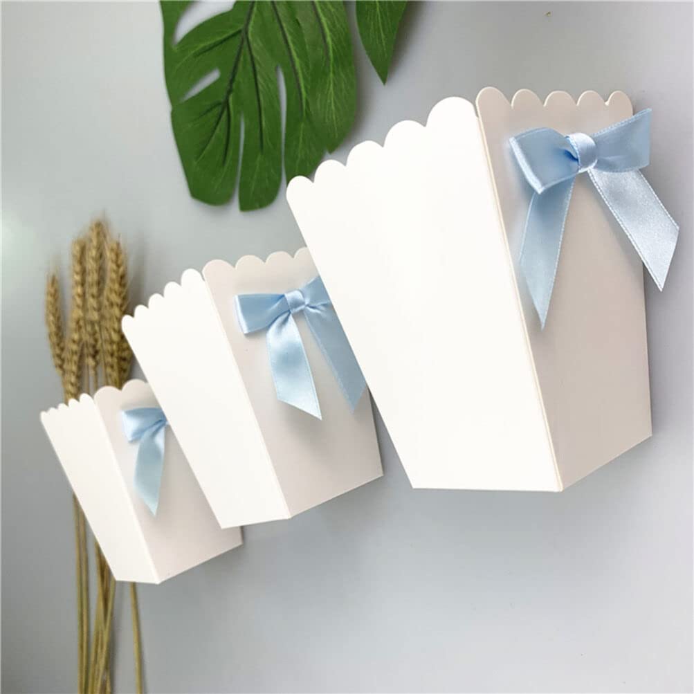 Kisangel 12-Piece Movie Theater Popcorn Box Set - Reusable Snack Containers for Candy, Popcorn & Treats with Decorative Blue Bow | Perfect for Parties, Movie Nights & Home Decor