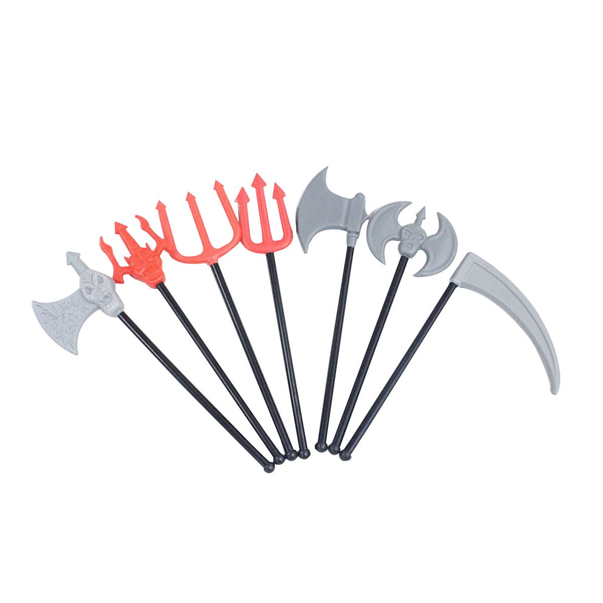 BESPORTBLE 7-Piece Halloween Costume Set - Plastic Axe & Sickle Props for Kids, Trick or Treat Toys, Cosplay Party Favors - Perfect for Halloween Parties, Dress-Up & Role Play