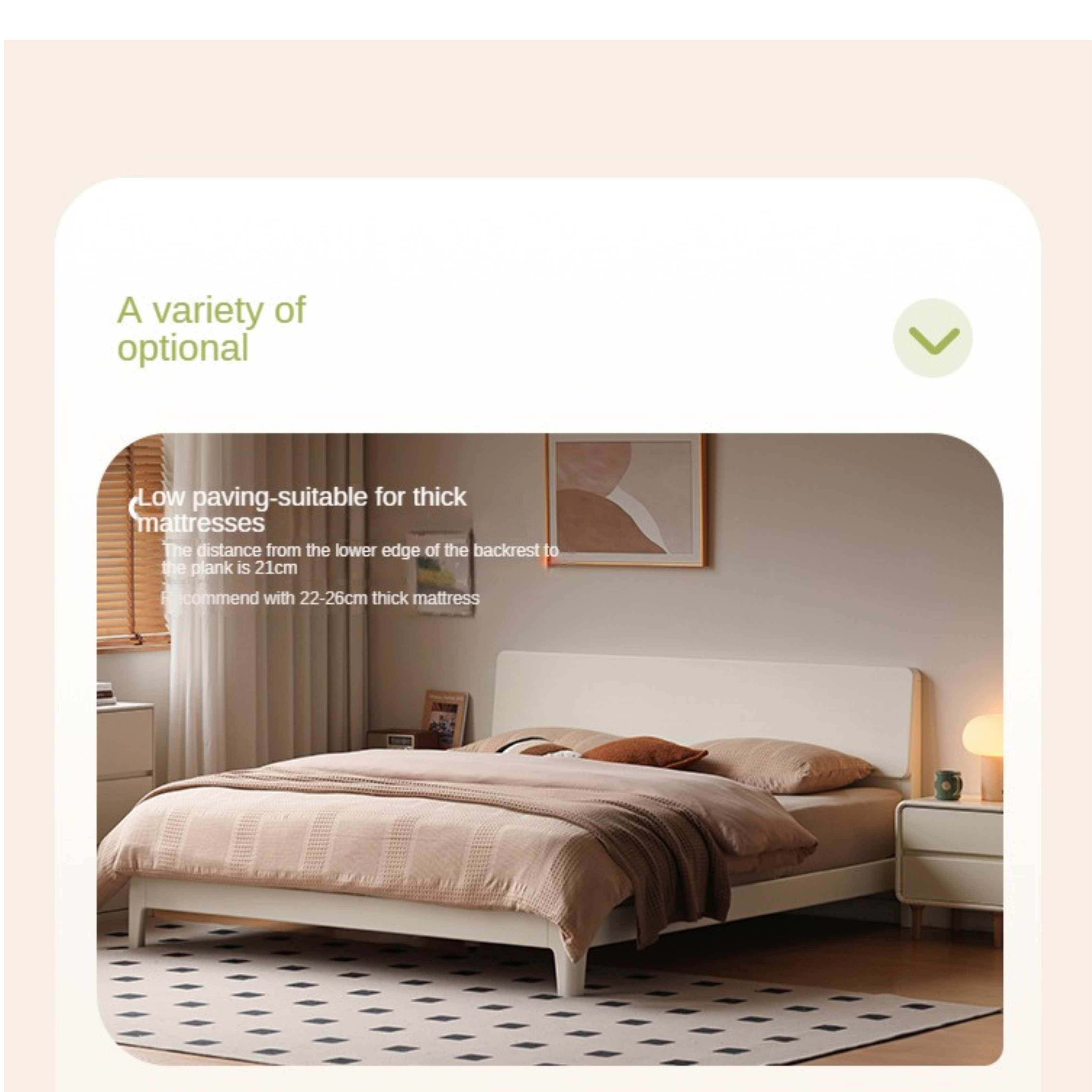 Modern Simple Cream Style Poplar Solid Wood Bed - Sturdy & Elegant for Master Bedroom, Guest Room, or Kids Room