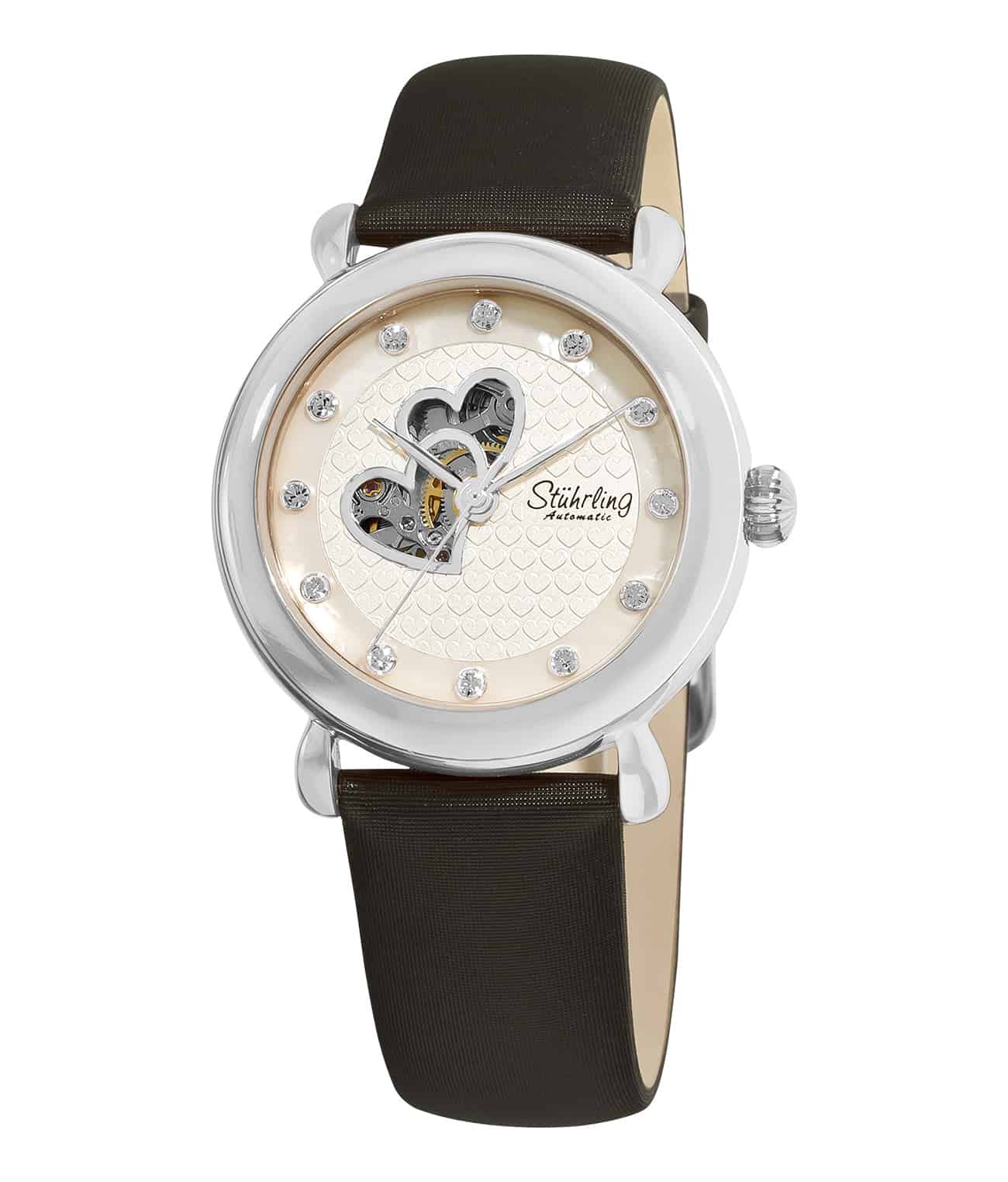White Dial / Gold Case / Black Leather Strap Gold Layered Tang Buckle