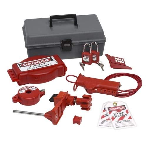 Brady 99321 Valve Lockout Toolbox Kit with Safety Padlocks - OSHA Compliant Lockout Tagout (LOTO) Equipment for Industrial Maintenance & Safety