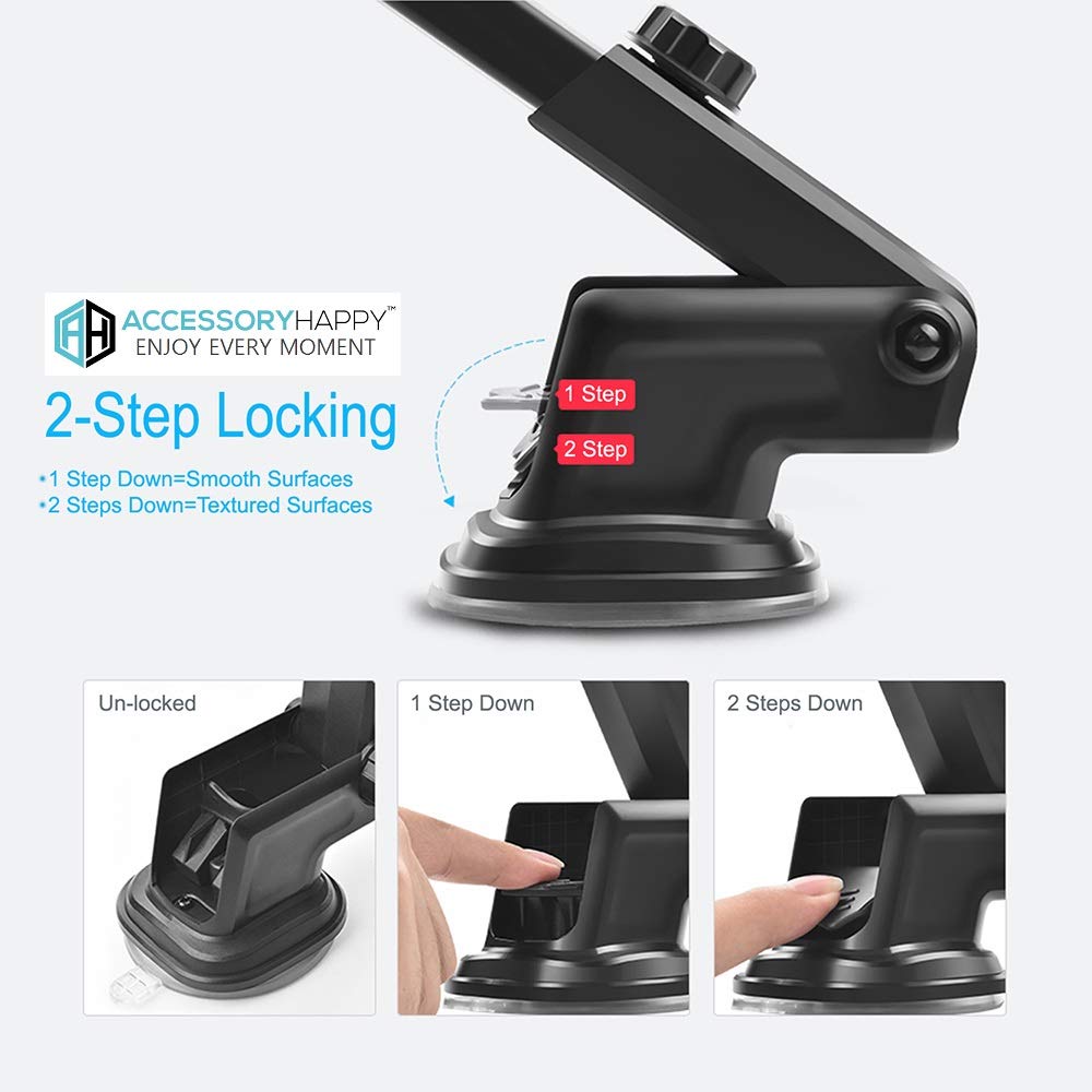 Universal Adjustable Multi-Angle Cell Phone Holder for Car Dashboard, Office Desk & Windshield - Compatible with iPhone 11, Galaxy & All Smartphones - Perfect for Driving, Video Calls & Hands-Free Use