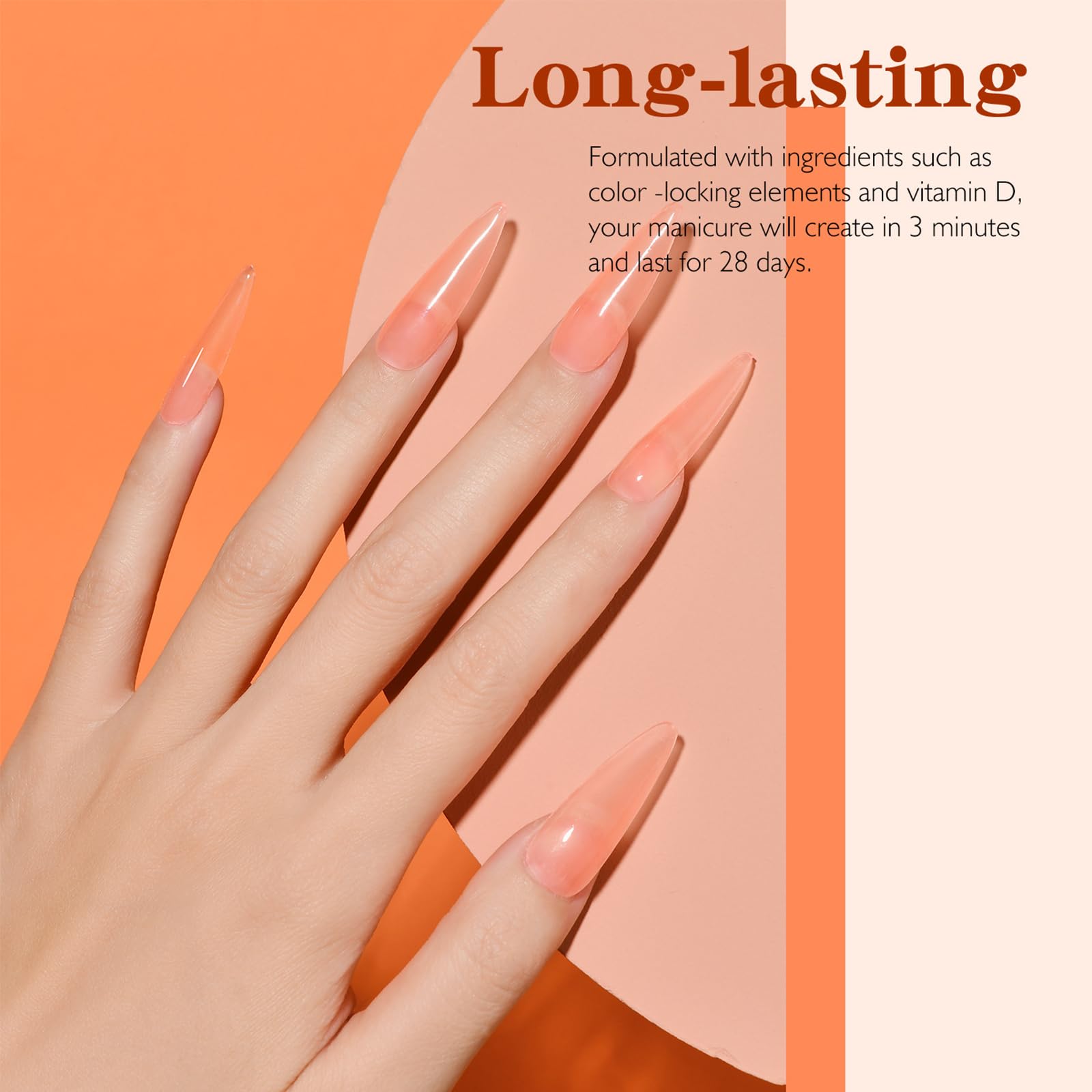 6pcs Nail Dip Powder Kit - Natural Translucent Jelly Effect Powder for Salon-Quality Manicures at Home - No UV Lamp Needed - Perfect for DIY Nails, Bridal Parties & Special Occasions