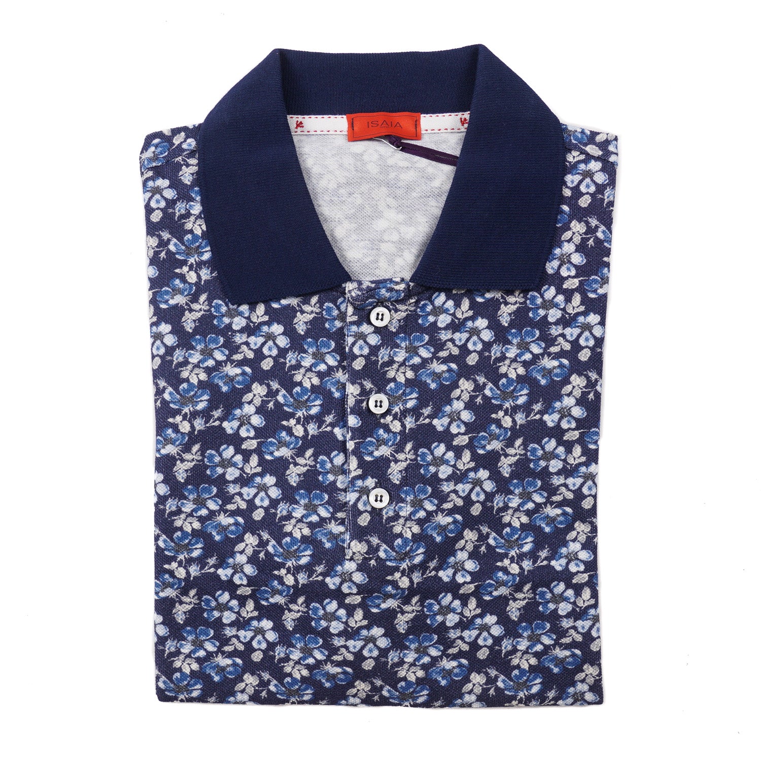 Isaia Floral Print Pique Cotton Polo Shirt for Men - Premium Short Sleeve Casual Shirt - Perfect for Summer, Golf, and Outdoor Activities