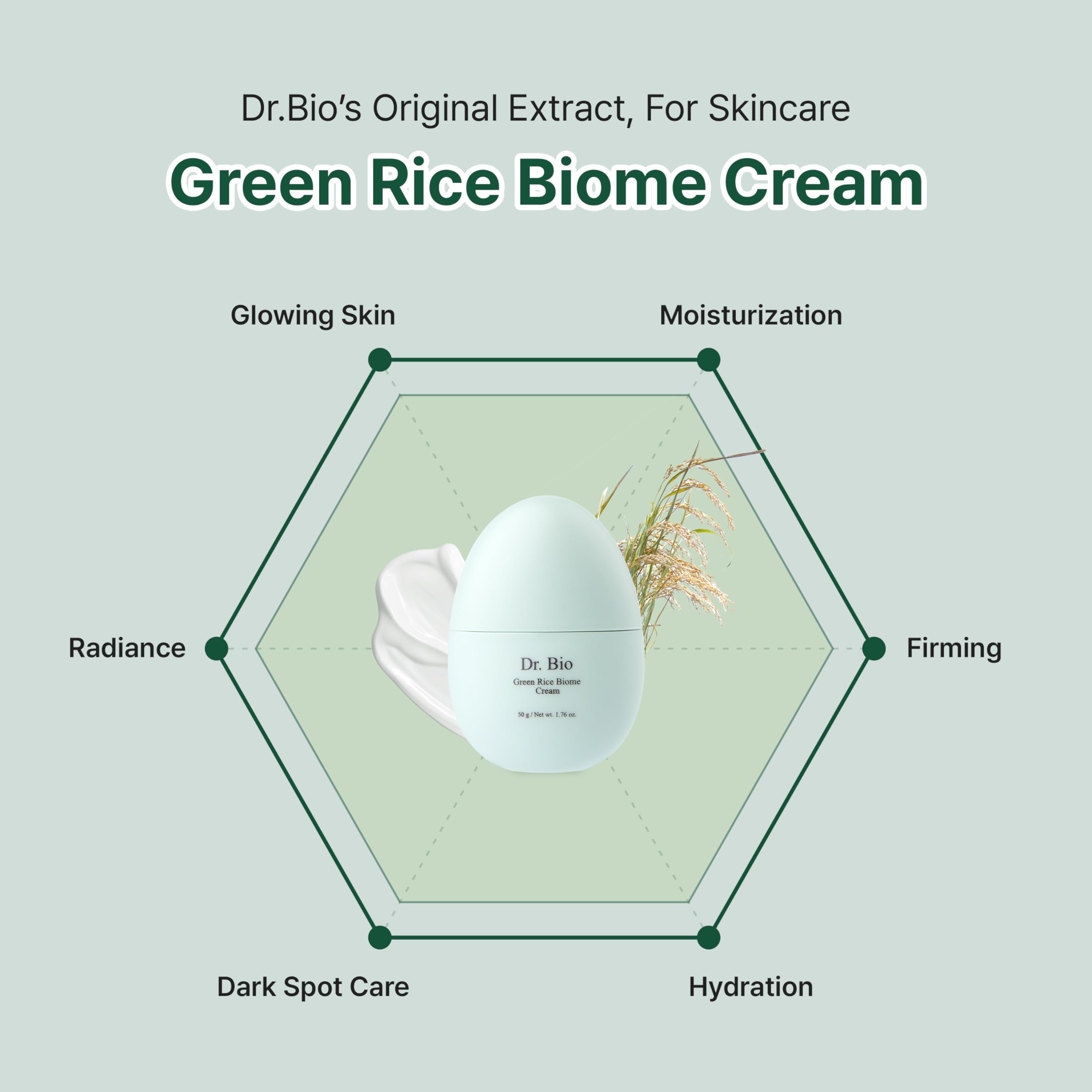 **Green Rice Biome Probiotic Cream (1.69 fl.oz) – Vegan Moisturizer for Dark Spots, Hyperpigmentation & Blemish Treatment – Skin Barrier Repair & Radiance Booster – Fragrance-Free Korean Skincare – Perfect for Daily Hydration & Nighttime Repair**