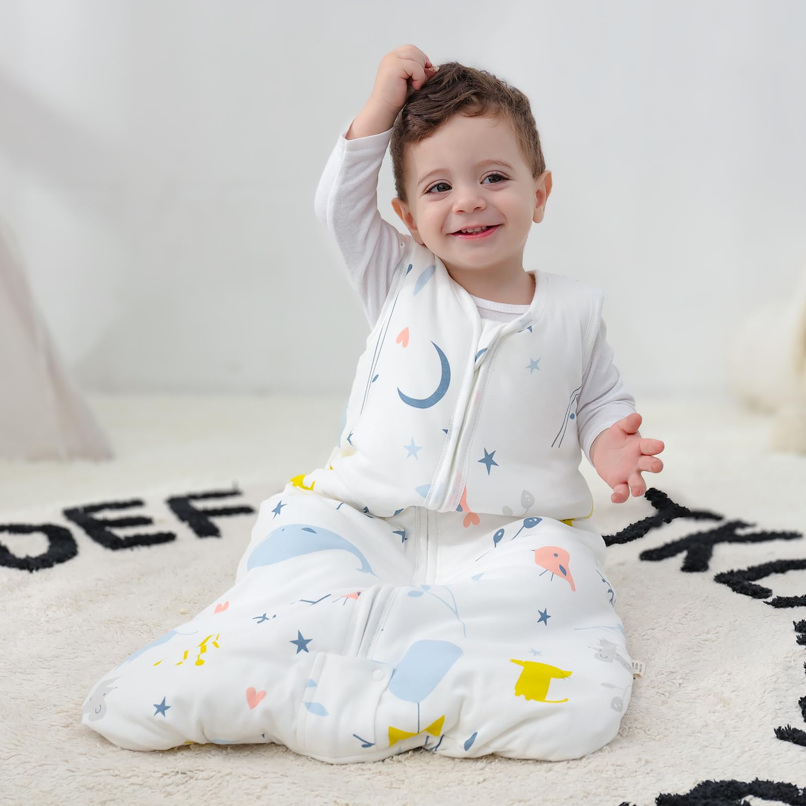 Mosebears 2.5 TOG Baby Sleep Sack - Winter Wearable Blanket with 2-Way Zipper for Infants 6-12 Months (2 Pack, Unisex Cotton) - Perfect for Nursery, Daycare & Cold Weather Sleep