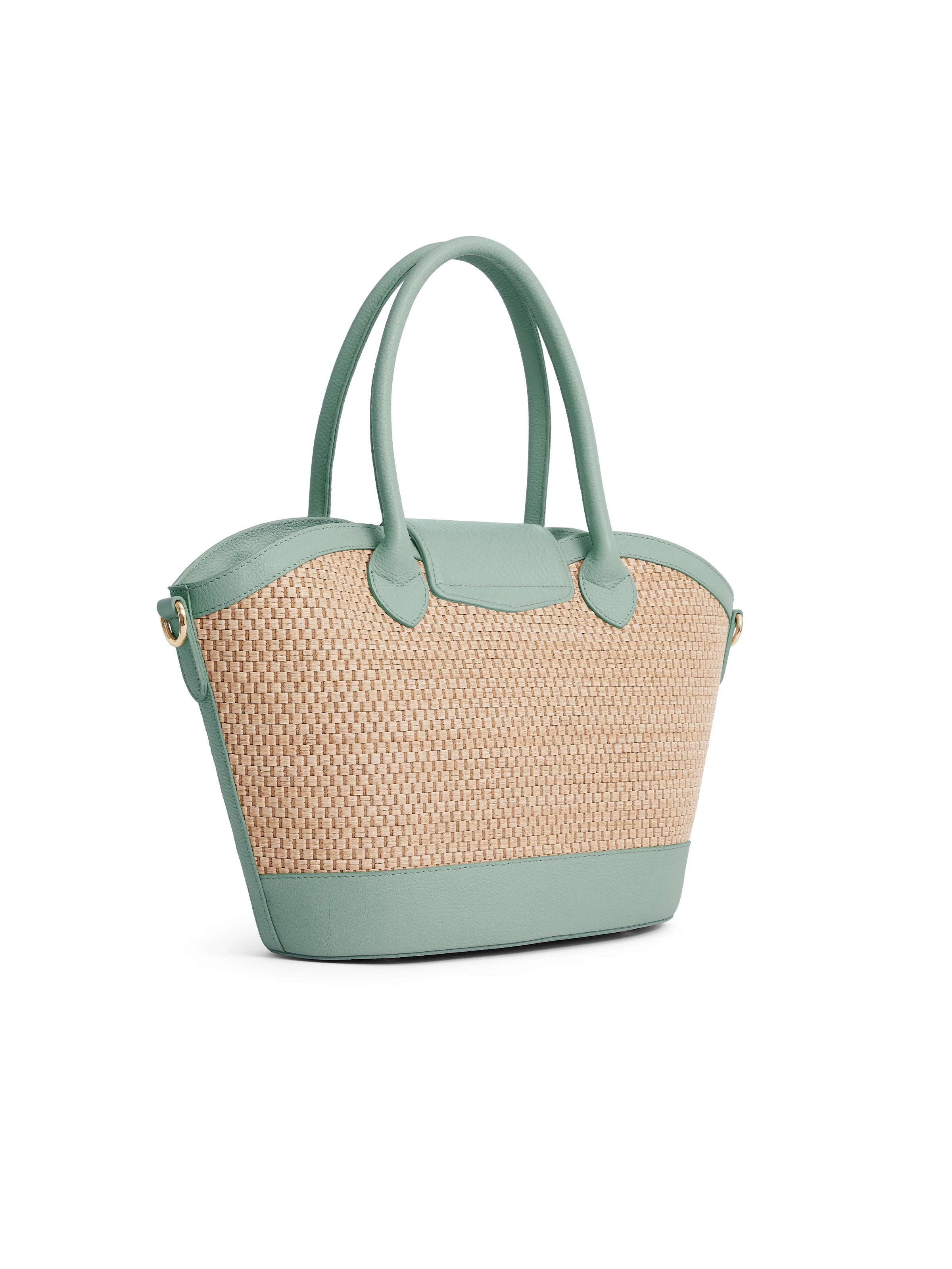 Windsor Woven Basket Bag - Mint Green Handmade Rattan Tote for Beach, Picnic & Summer Outfits | Eco-Friendly & Stylish