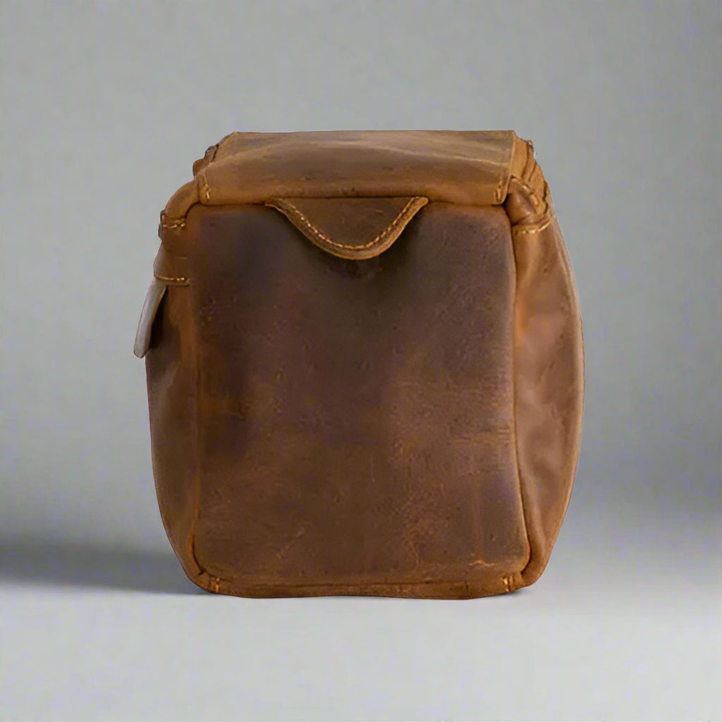 Premium Leather Darwin Travel Wash Bag for Men & Women - Durable Toiletry Organizer for Bathroom, Gym, Camping & Business Trips