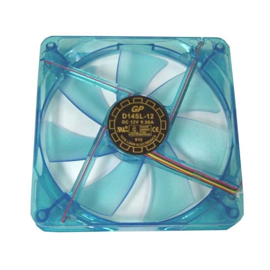 Yate Loon 140x140x25mm UV Blue PC Cooling Fan with Quad UV LED - High Performance Computer Case Fan for Gaming PC, Workstation & Server Cooling
