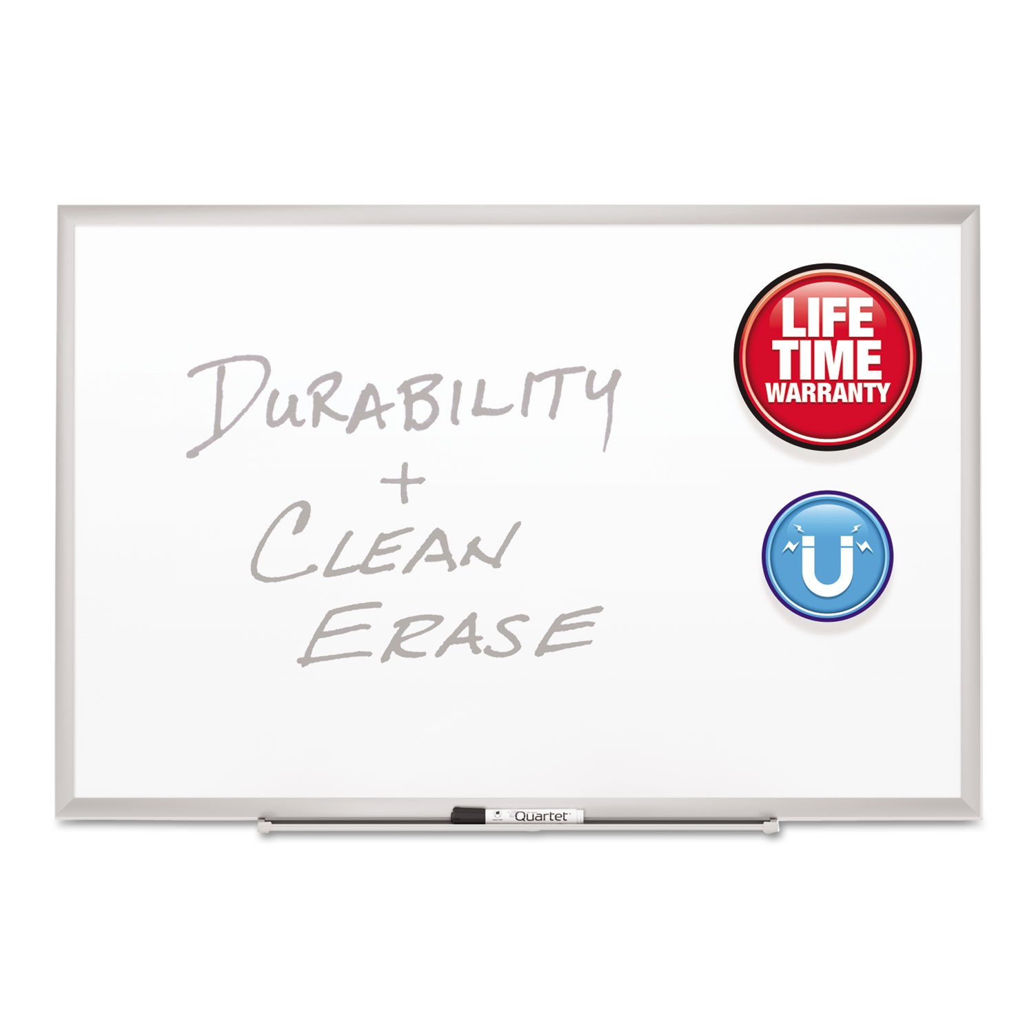 Quartet 2543 Porcelain Whiteboard 3ft x 2ft - Aluminum Frame Dry Erase Board for Office, Classroom & Home Use - Durable Writing Surface for Presentations & Notes