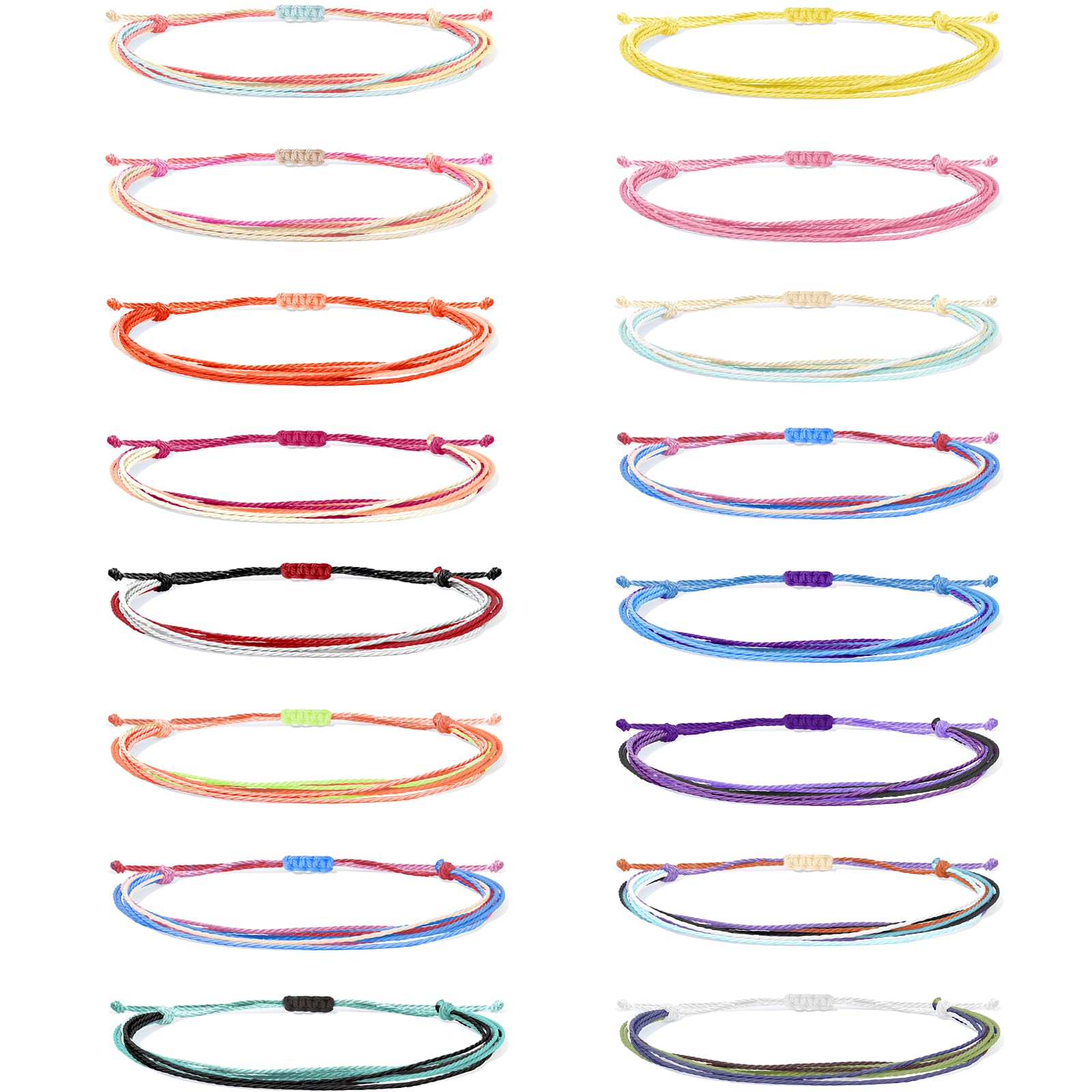 VSCO Inspired Waterproof Boho Rope Bracelets for Women & Teen Girls - Trendy Surfer Wave Bracelets for Summer Beach, Music Festivals & Boho Fashion Accessories