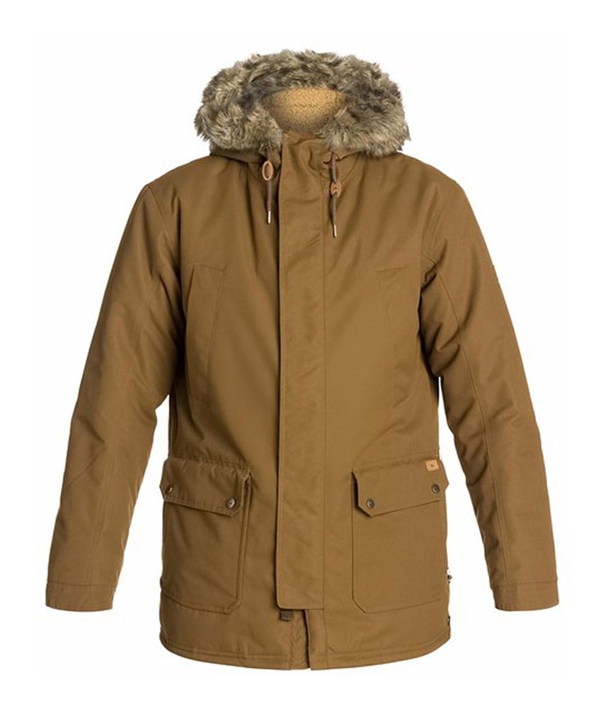 Quiksilver Men's Ferris Parka Coat - Waterproof Winter Jacket for Outdoor Activities, Hiking & Snowboarding - Brown, Size L