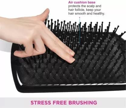 Professional Round Rolling Curling Roller Comb & Paddle Hair Brush Set for Men and Women - Perfect for Styling, Detangling, and Smoothing Hair at Home or Salon