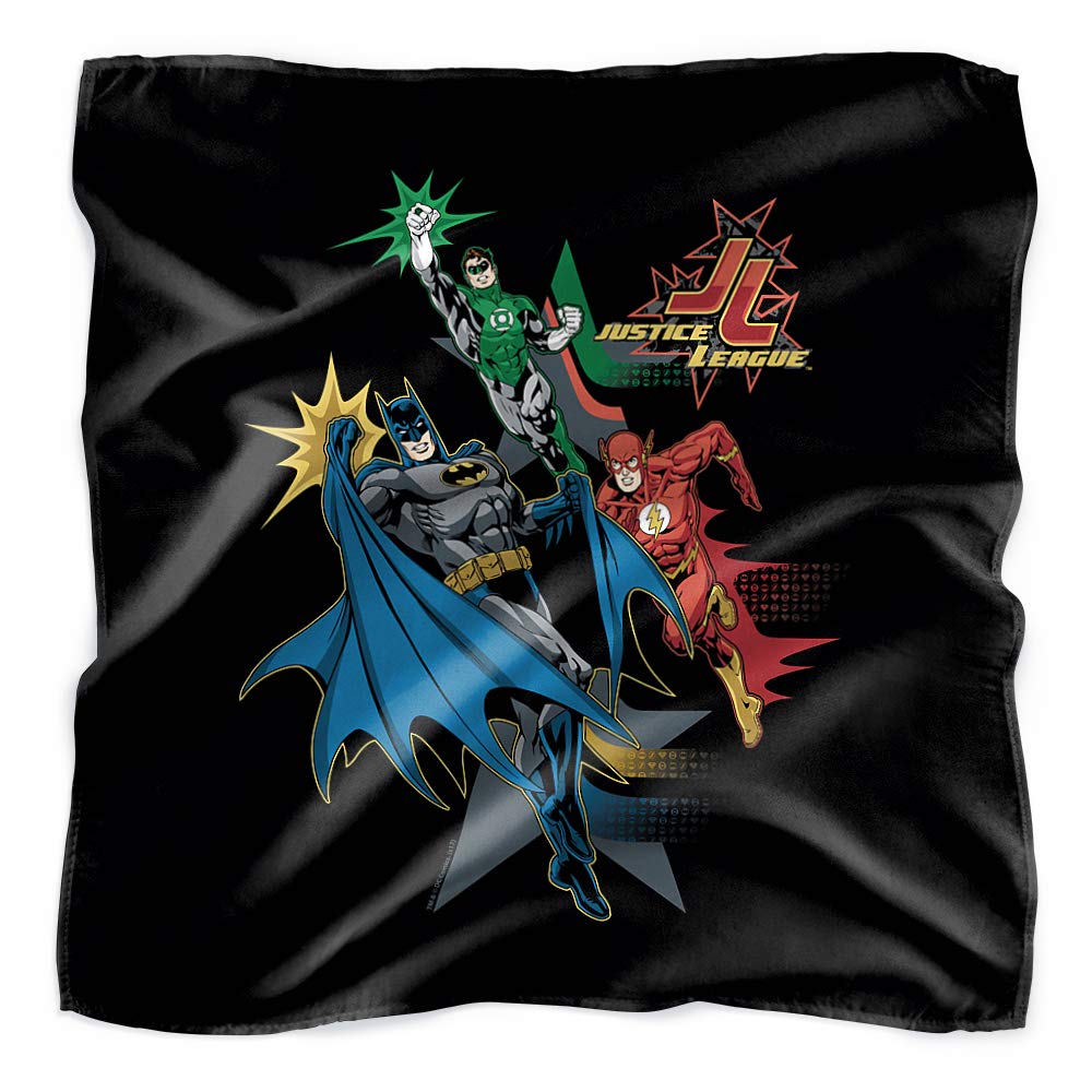 Justice League Superhero Bandana - 21x21 Inch DC Comics Batman Superman Wonder Woman - Perfect for Cosplay, Costume Accessories, and Comic Con Events