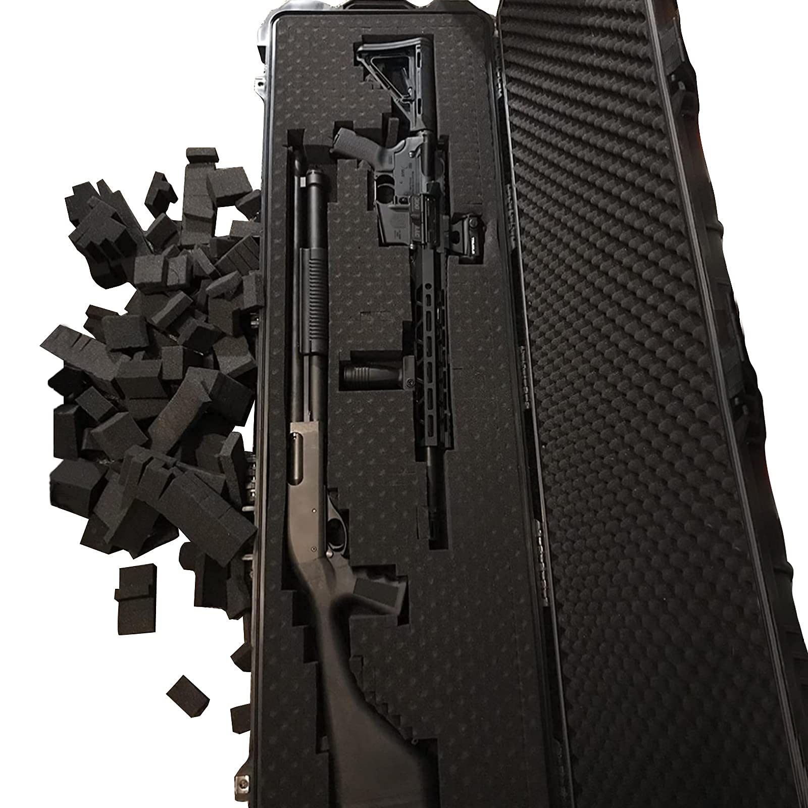 MEIJIA Waterproof Rolling Rifle Case with Wheels & Foam - for Guns, Shotguns, Airsoft - Outdoor & Range Use