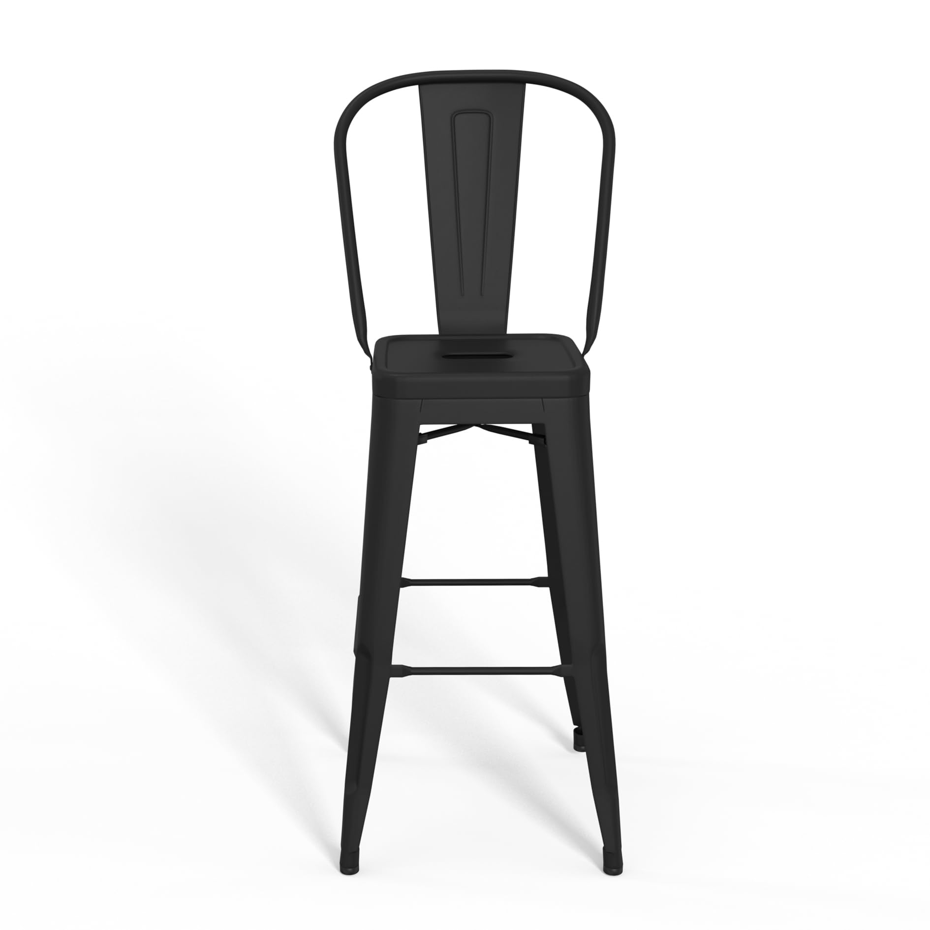 SIMPLIHOME Fletcher Industrial 30 Inch Metal Bar Stool Set of 2 - Black Counter Height Stools for Kitchen Island, Dining Room & Home Bar - Heavy Duty Steel Frame with Comfortable Back Support