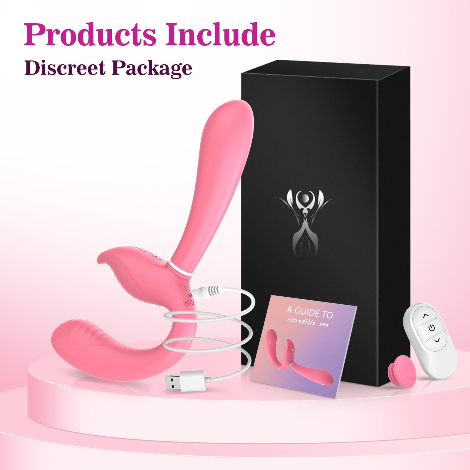 Remote Control Strapless Strap-On Double Dildo - 3 Motors 10 Vibration Modes, G-Spot Stimulator for Women & Couples - Lesbian Sex Toys, Wearable Vibrator for Couples Play & Solo Pleasure