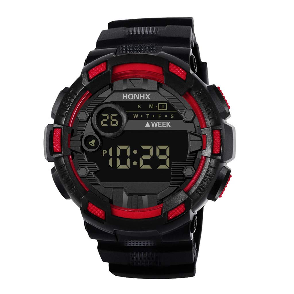 HONHX Camouflage Digital Sports Watch for Men - LED Date Display, Waterproof, Luxury Electronic Watch for Running, Hiking & Outdoor Activities