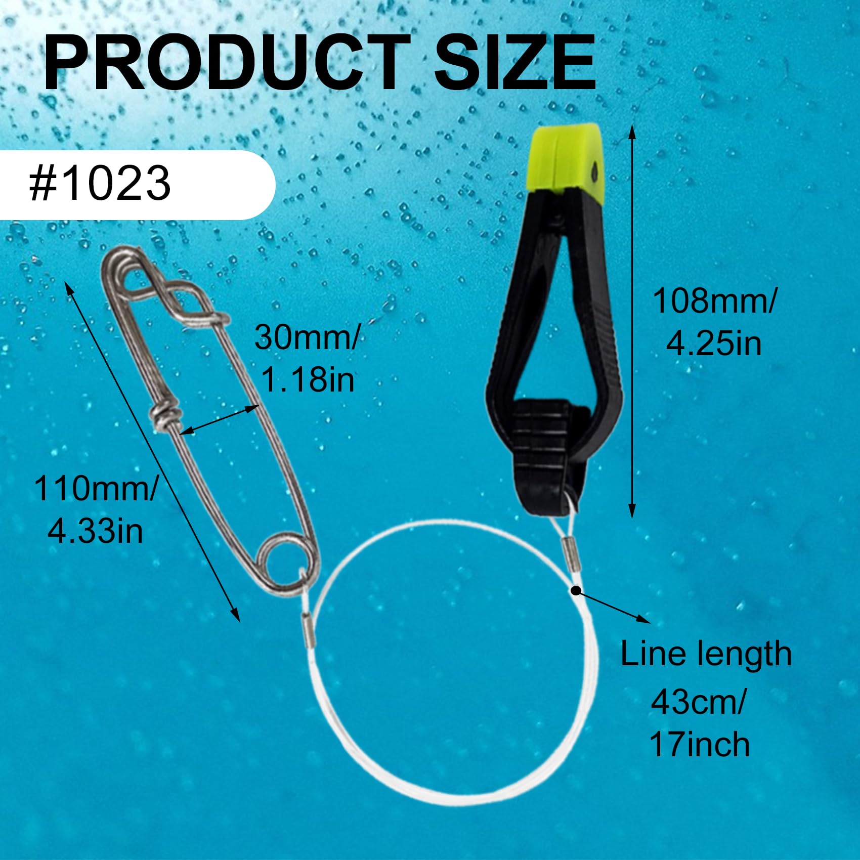 Heavy Duty Downrigger Line Release Clips with 18-Inch Leader & Snap - Weight Release Clips for Planer Board Downrigger Trolling - Perfect for Offshore Fishing, Saltwater & Freshwater Angling