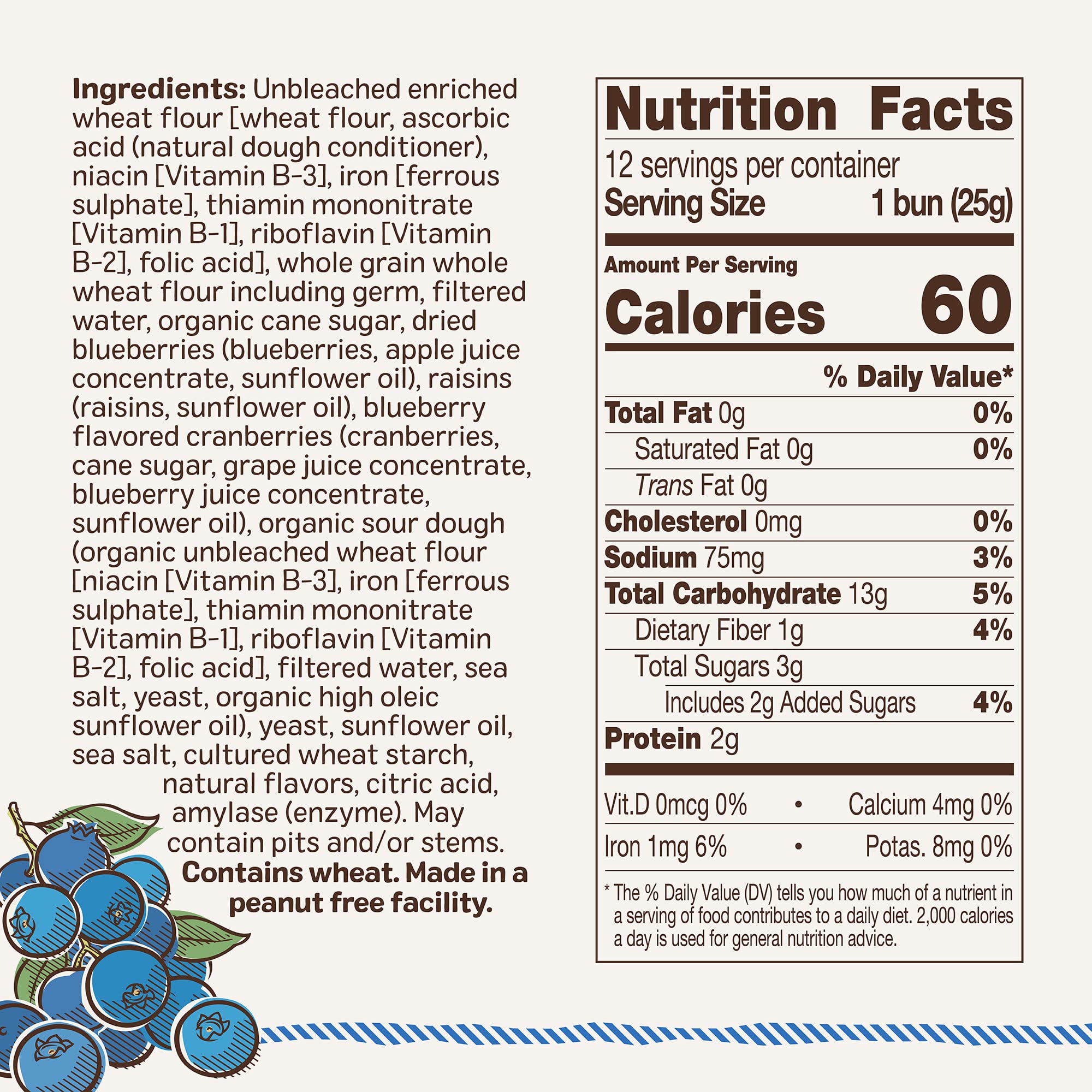 Ozery Bakery Blueberry Muffin Snacking Rounds - Vegan, Allergen-Free Breakfast Pastries Made with Real Fruit - 12 Buns per Bag (Pack of 6) - Perfect for School Lunches, Office Snacks & On-the-Go Breakfast