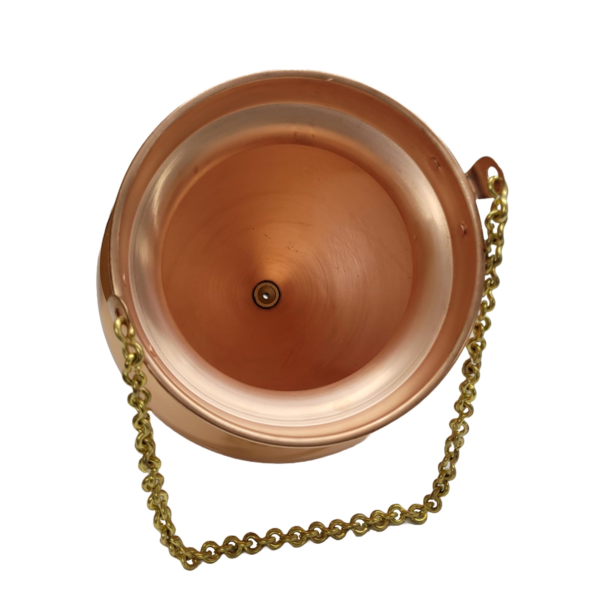 Extra Large Pure Copper Shirodhara Pot with Control Valve & Brass Chain - Ayurvedic Massage Equipment for Panchkarma, Abhyanga, Sodhana, Basti & Nasya | Perfect for Spa, Wellness Centers & Home Ayurvedic Therapy
