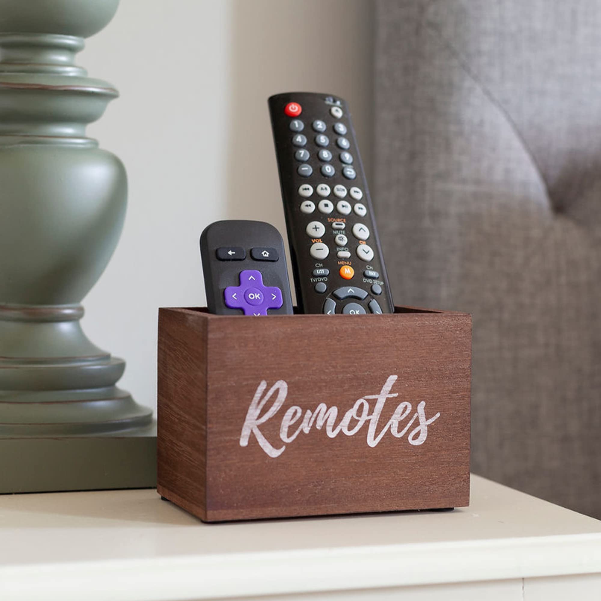 Universal TV Remote Holder for Table & Bedside - Organizer Caddy for 3+ Controllers | Durable Remote Control Stand for Living Room, Bedroom & Home Theater Accessories
