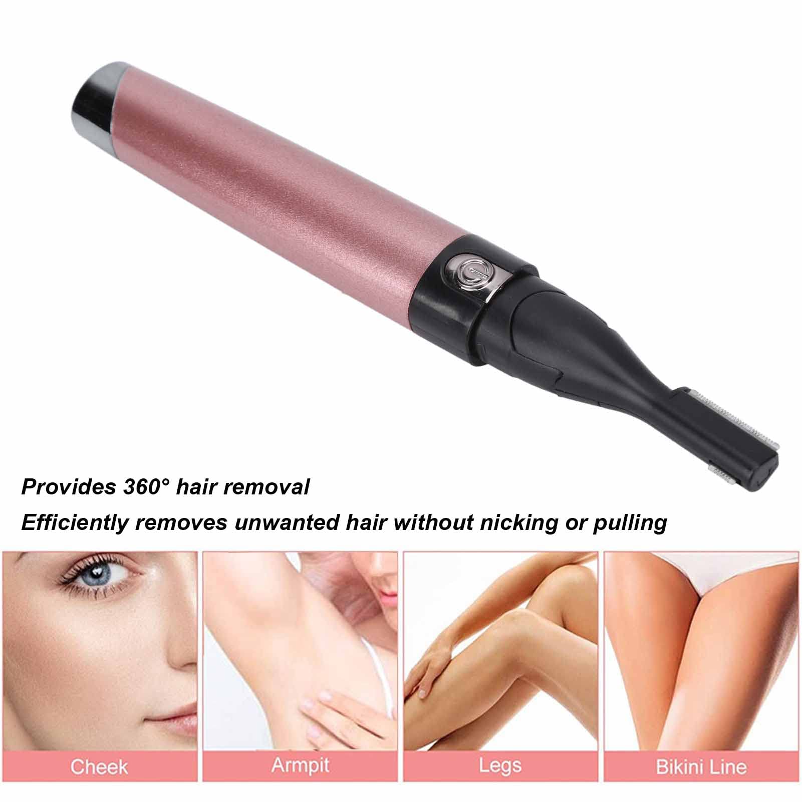 Electric Eyebrow Trimmer & Facial Hair Remover - Rechargeable Portable Epilator for Women & Men, Painless Eyebrow Shaper (Pink) - Perfect for Travel, Home Use & Eyebrow Grooming