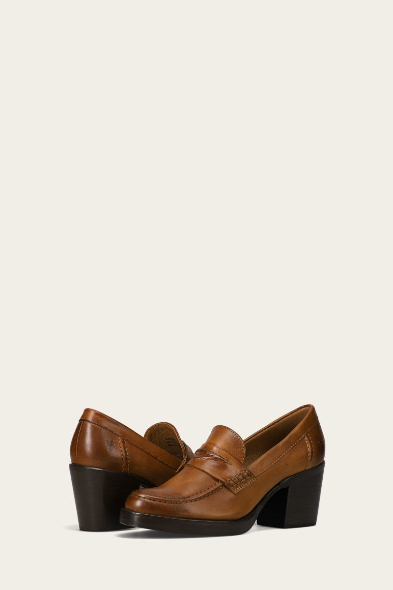Caramel Jean Loafers for Women - Comfortable Slip-On Casual Shoes - Perfect for Work, Travel & Everyday Wear