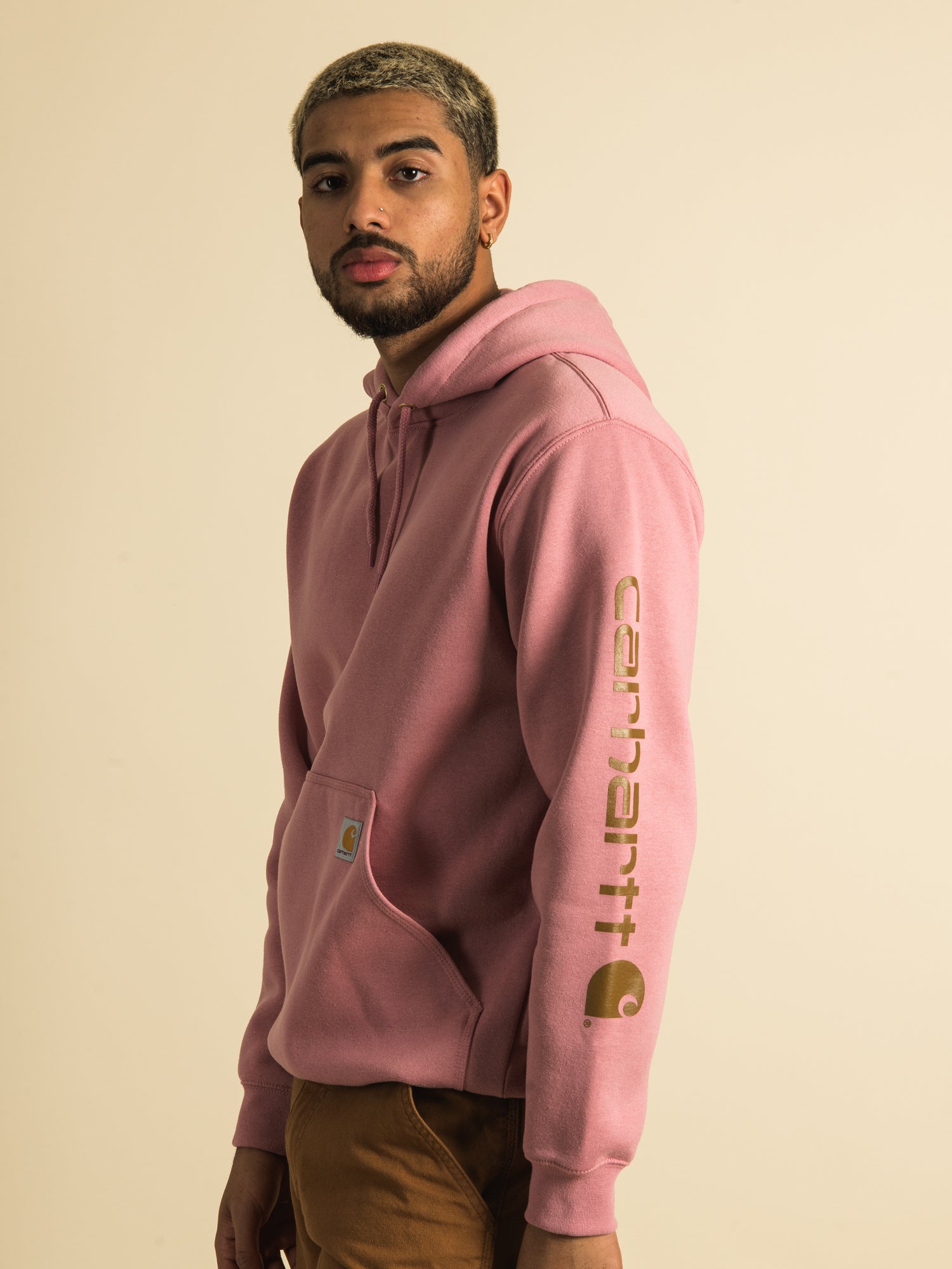 Carhartt Sleeve Pullover Hoodie for Men & Women - Warm Fleece-Lined Sweatshirt for Outdoor Work & Casual Wear