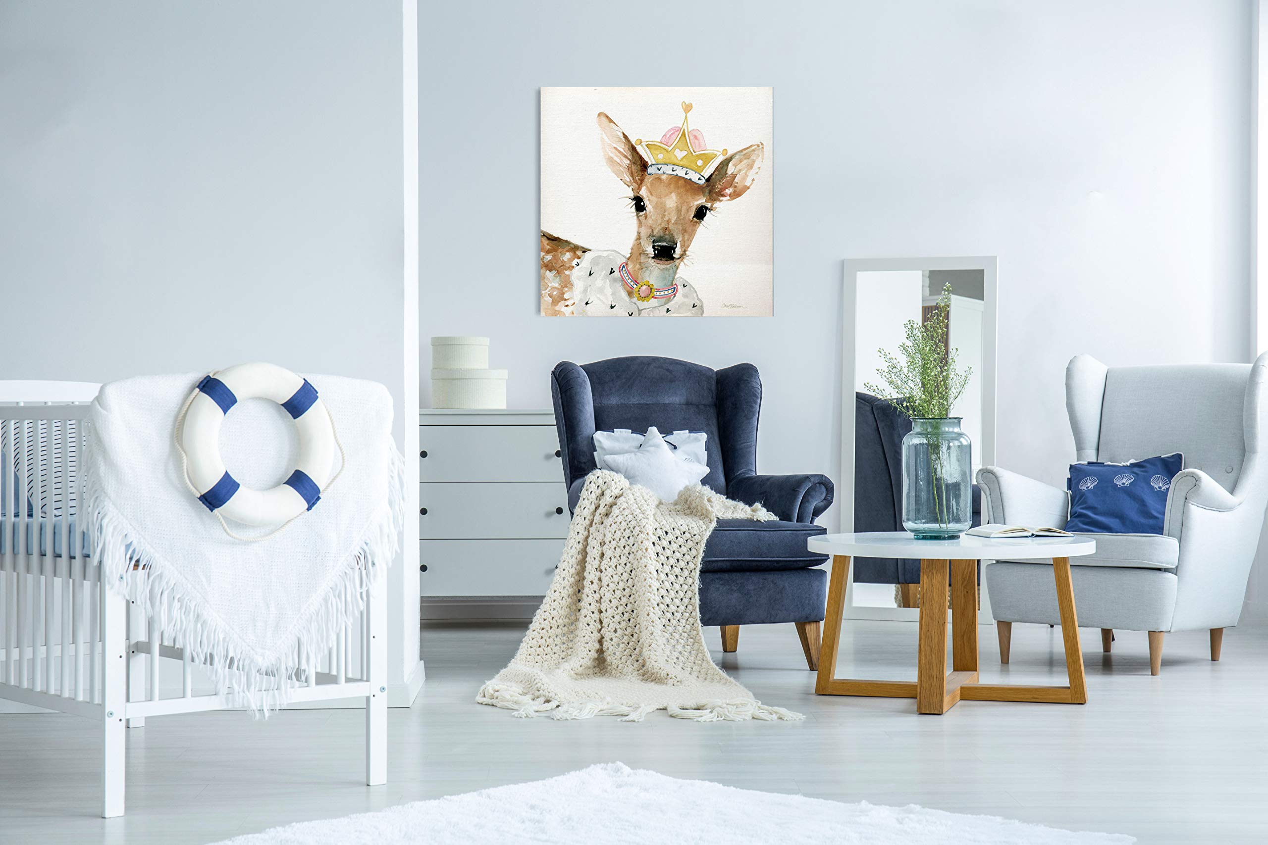 Glamour Girls Deer Animal Wall Art - 24x24 Inch Nursery Decor, Kids Room & Playroom Decoration - Perfect for Baby Shower Gifts & Children's Bedroom