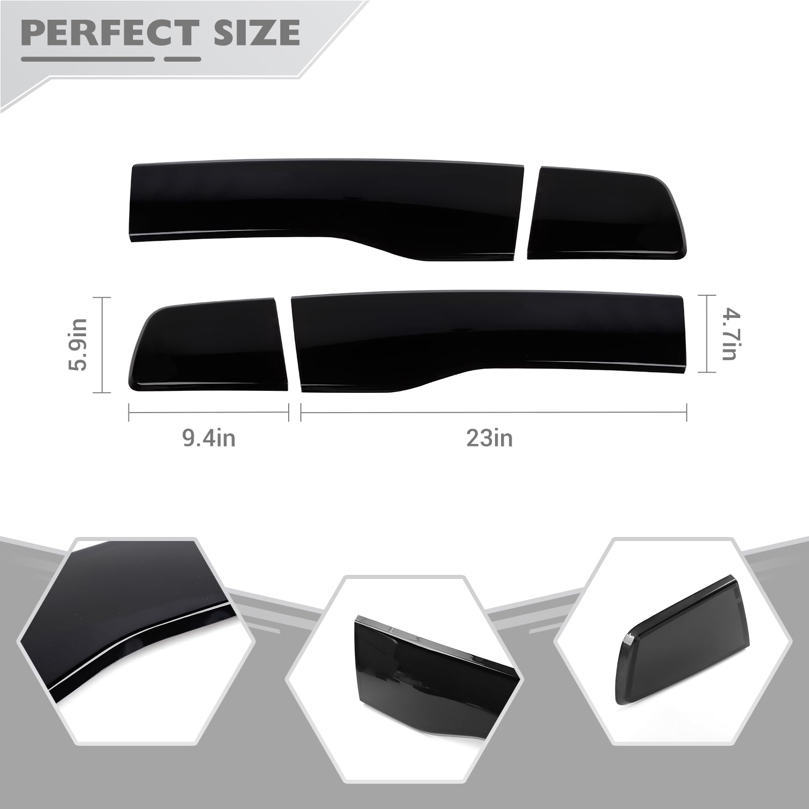 JeCar Smoke Tail Light Covers for 2011-2014 Dodge Charger - Black Lens Protector Guard Trim - Easy Installation & Weatherproof Design (Perfect for Car Shows, Night Driving & Custom Styling)