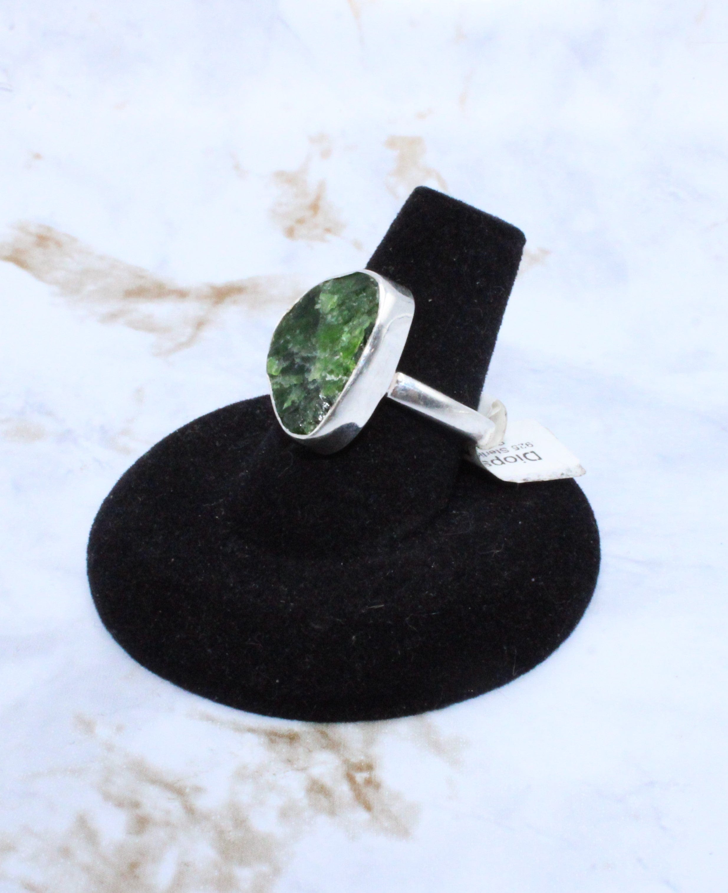 Diopside Sterling Silver Ring Size 7.5 - Elegant Green Gemstone Jewelry for Women, Perfect for Weddings, Anniversaries & Special Occasions