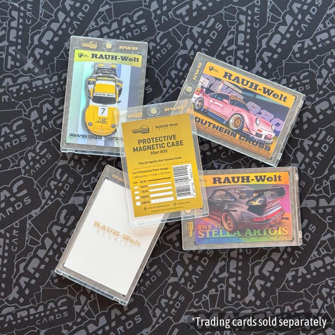 Tarmac Cards X RWB Magnetic Card Holder Case - 35pt Size - Perfect for Collectible Trading Cards, Sports Cards, and Gaming Cards Storage