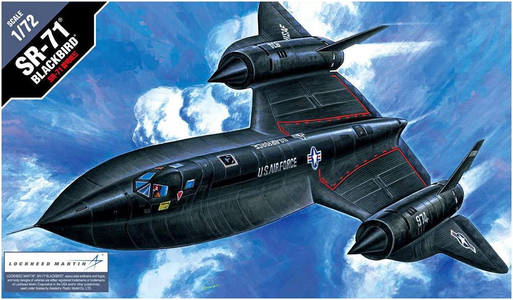 Academy 12448 SR-71 Blackbird 1/72 Scale Model Kit - High-Speed Reconnaissance Aircraft for Collectors & Hobbyists | Perfect for Display, Military History Enthusiasts & Model Building Projects