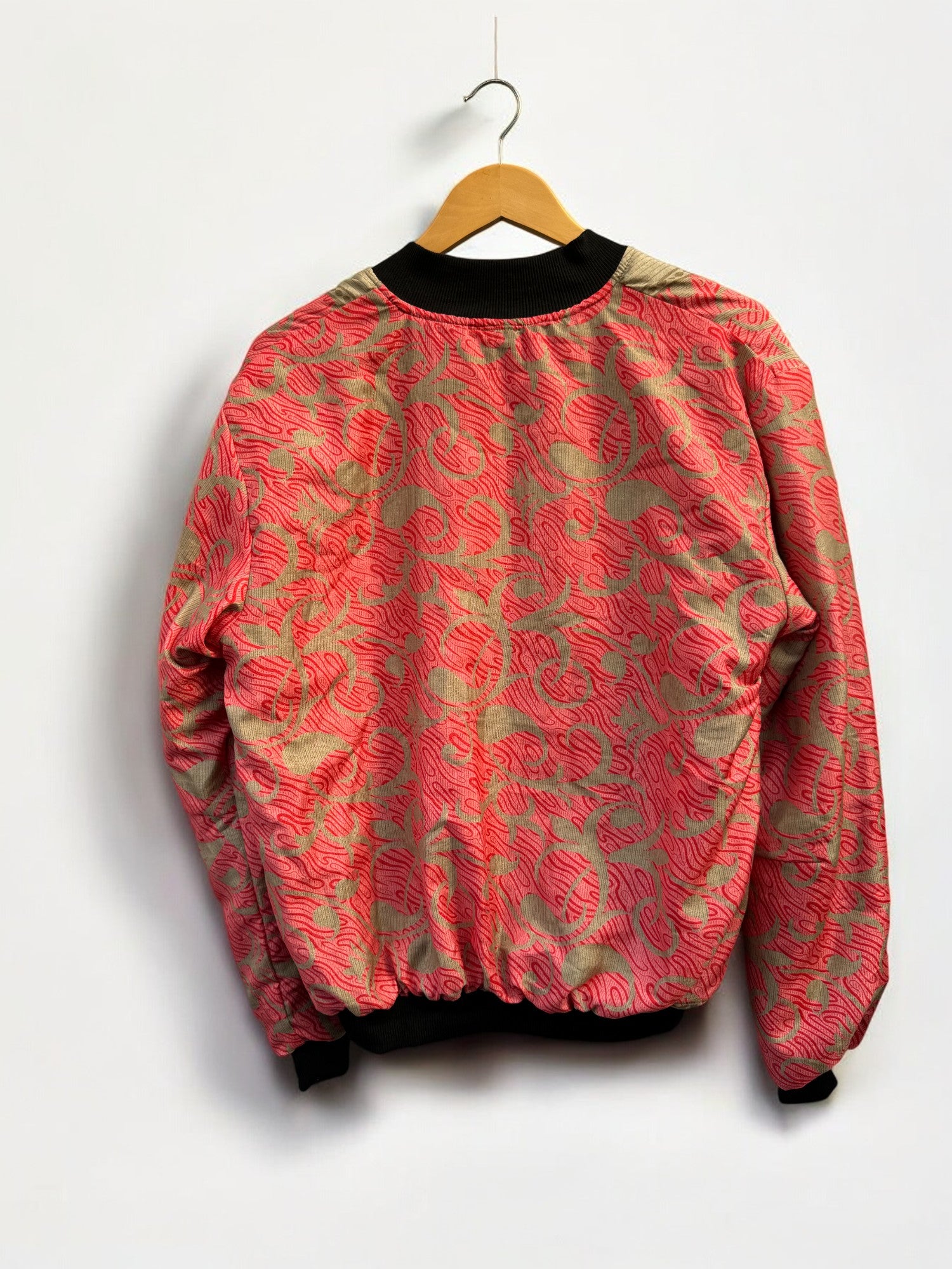 Eco-Friendly Recycled Sari Bomber Jacket for Women | Medium (UK Size 12-14) | Sustainable Fashion for Casual Wear & Street Style