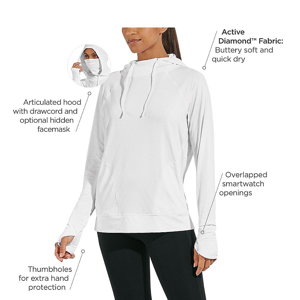 Coolibar UPF 50+ Women's Arabella Sun Protective Hoodie - Lightweight Long Sleeve Rash Guard for Beach, Hiking & Outdoor Activities
