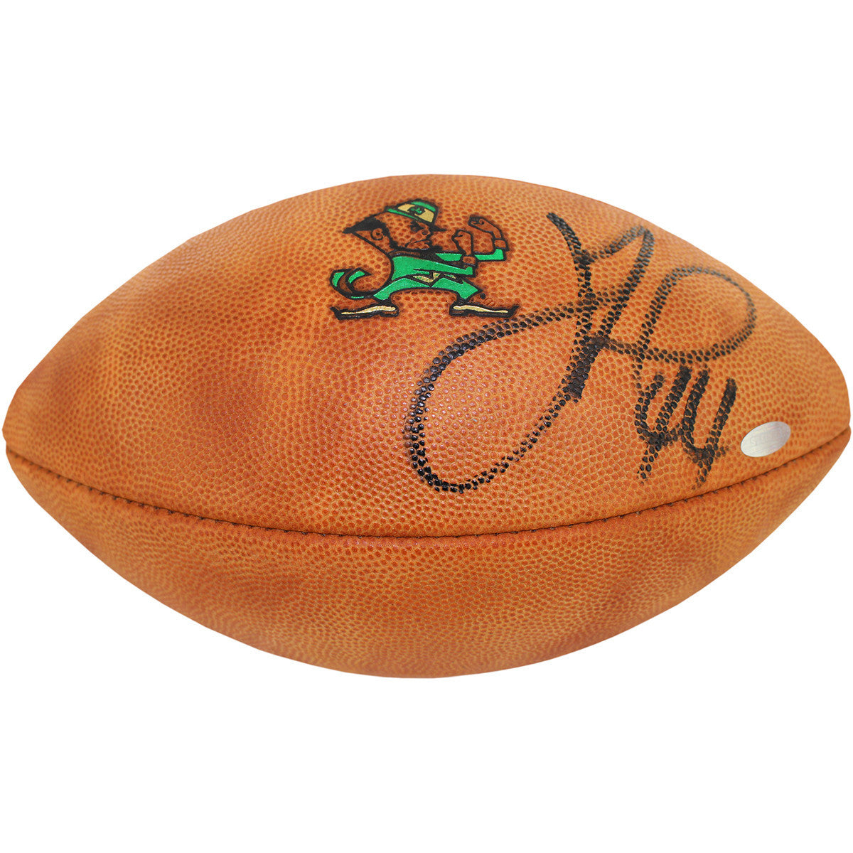 Justin Tuck Autographed Notre Dame Game Model Football - Authentic Collectible for Sports Memorabilia Fans & Home Decor