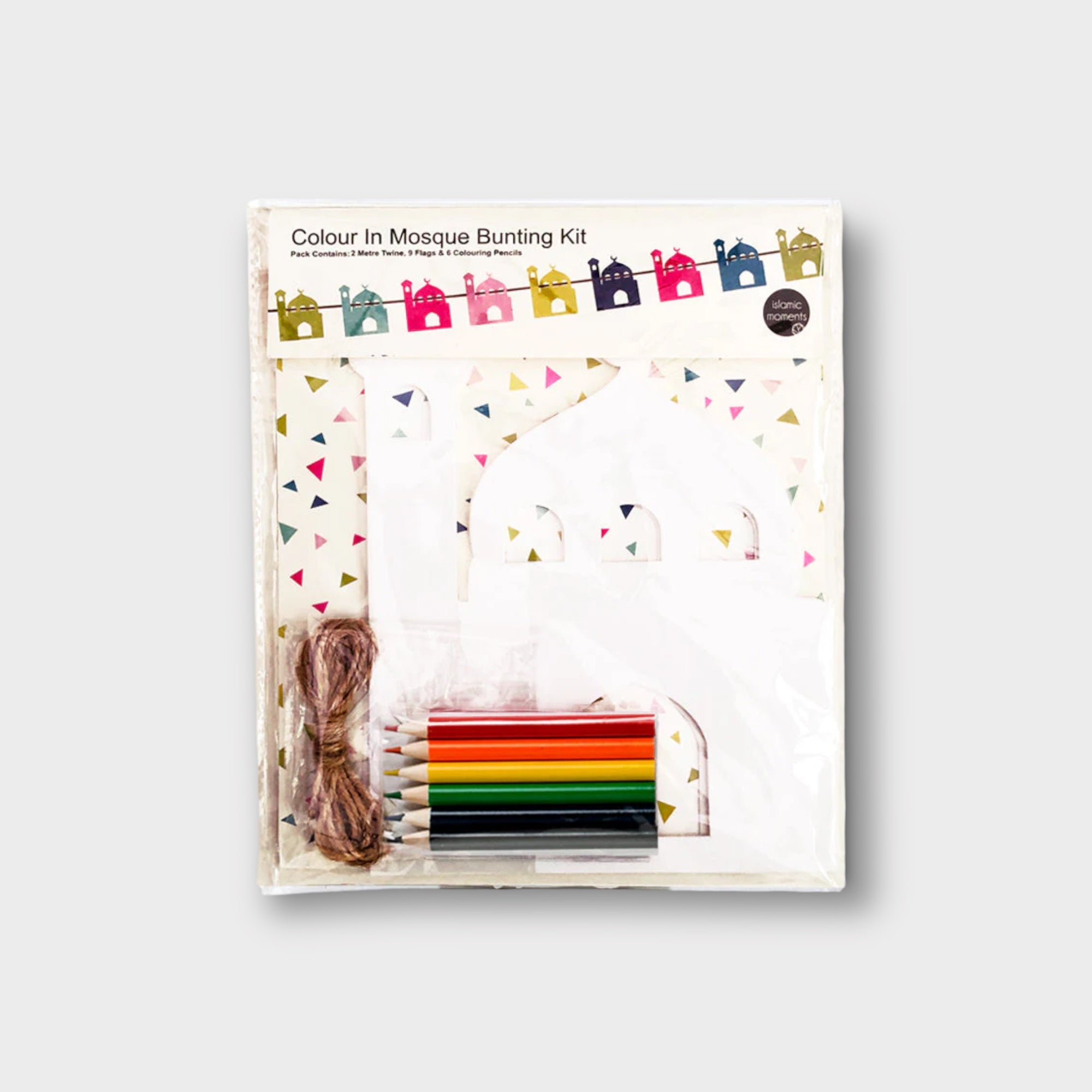 DIY Mosque Bunting Coloring Kit - Islamic Home Decor & Ramadan Party Supplies for Kids & Adults - Perfect for Eid Celebrations, Classroom Activities & Family Craft Time