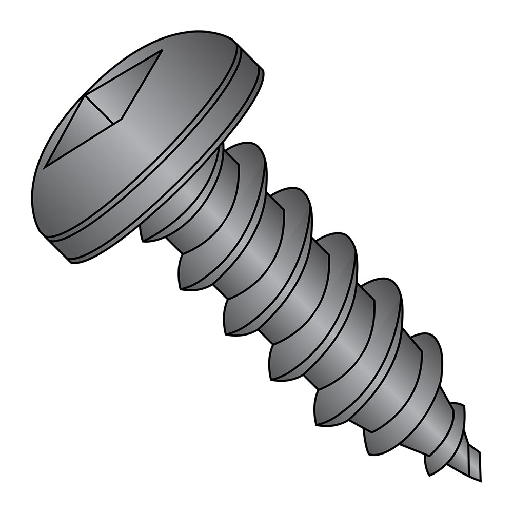 Small Parts 1212AQPB Black Oxide Steel Sheet Metal Screws, Pan Head Square Drive Type A, #12-11 Thread, 3/4
