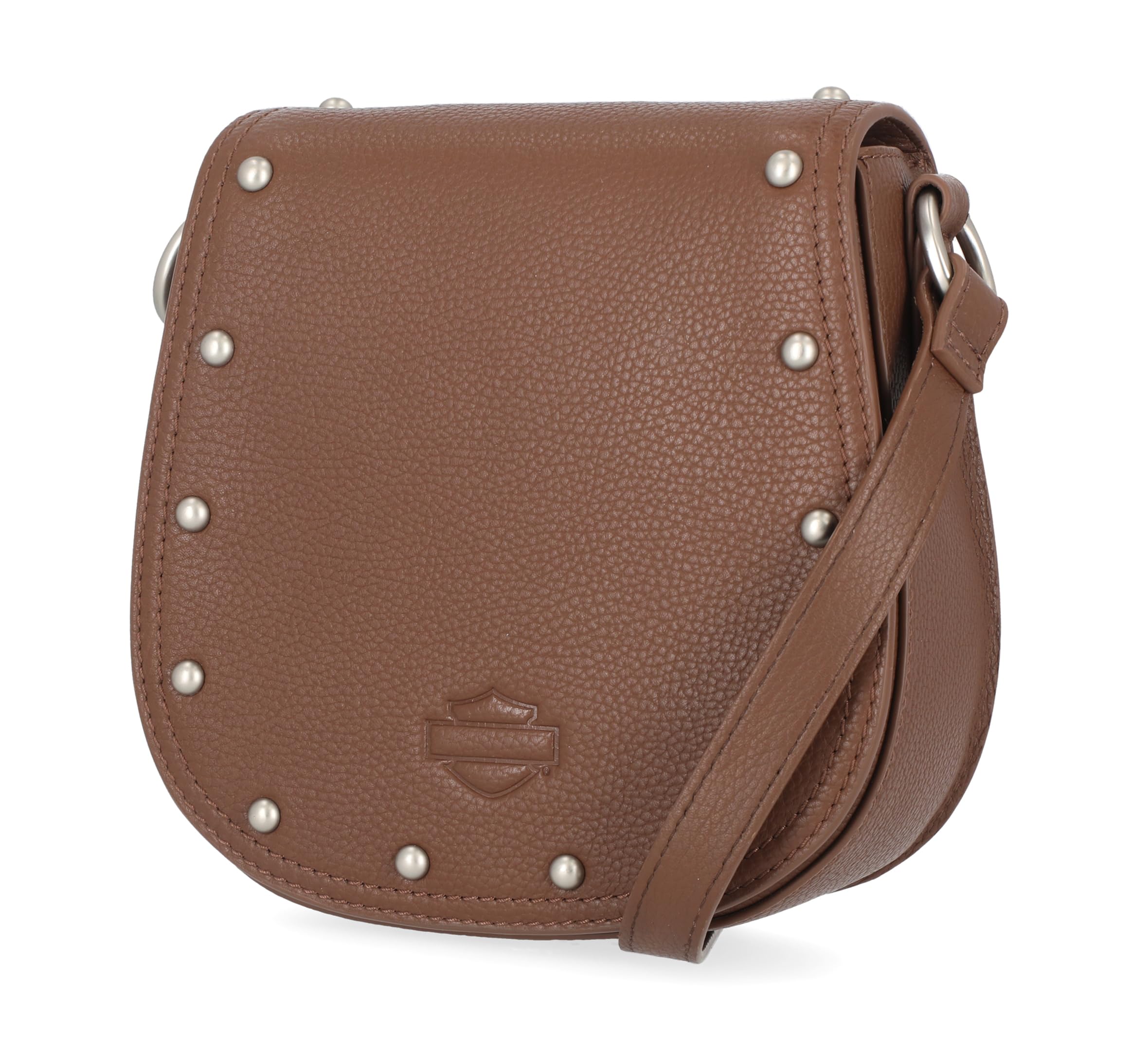 Vintage Harley-Davidson Leather Crossbody Bag for Women - Genuine Rivet Shoulder Purse - Perfect for Motorcycle Rides, Concerts & Everyday Use