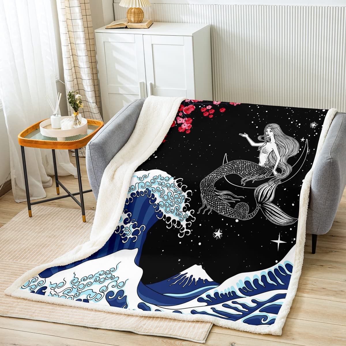 Erosebridal Cherry Blossom Fleece Throw Blanket 50