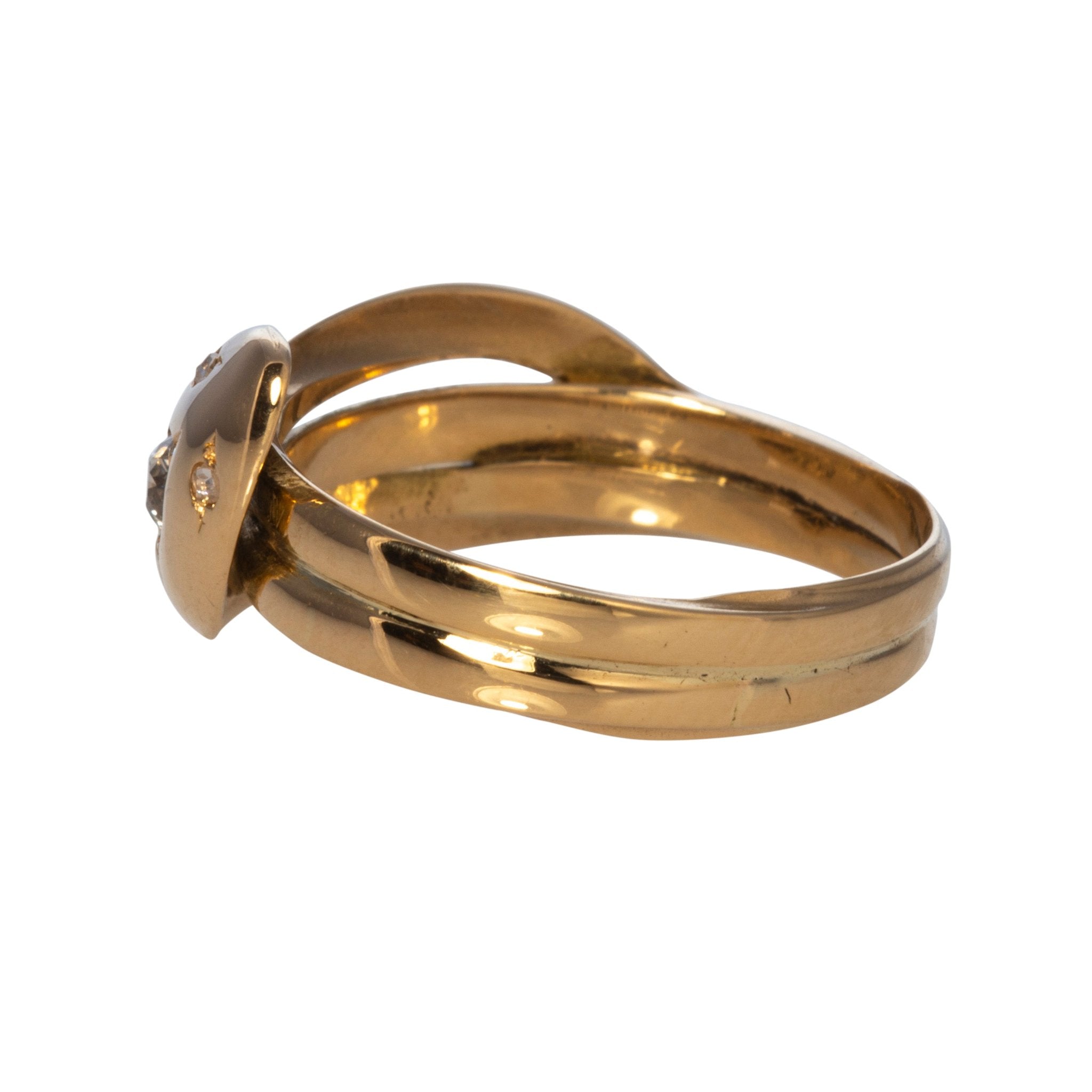 Exquisite Edwardian Diamond 18K Gold Snake Ring - Vintage Inspired Jewelry for Women, Elegant Serpent Design with Sparkling Stones, Perfect for Weddings, Anniversaries & Special Occasions