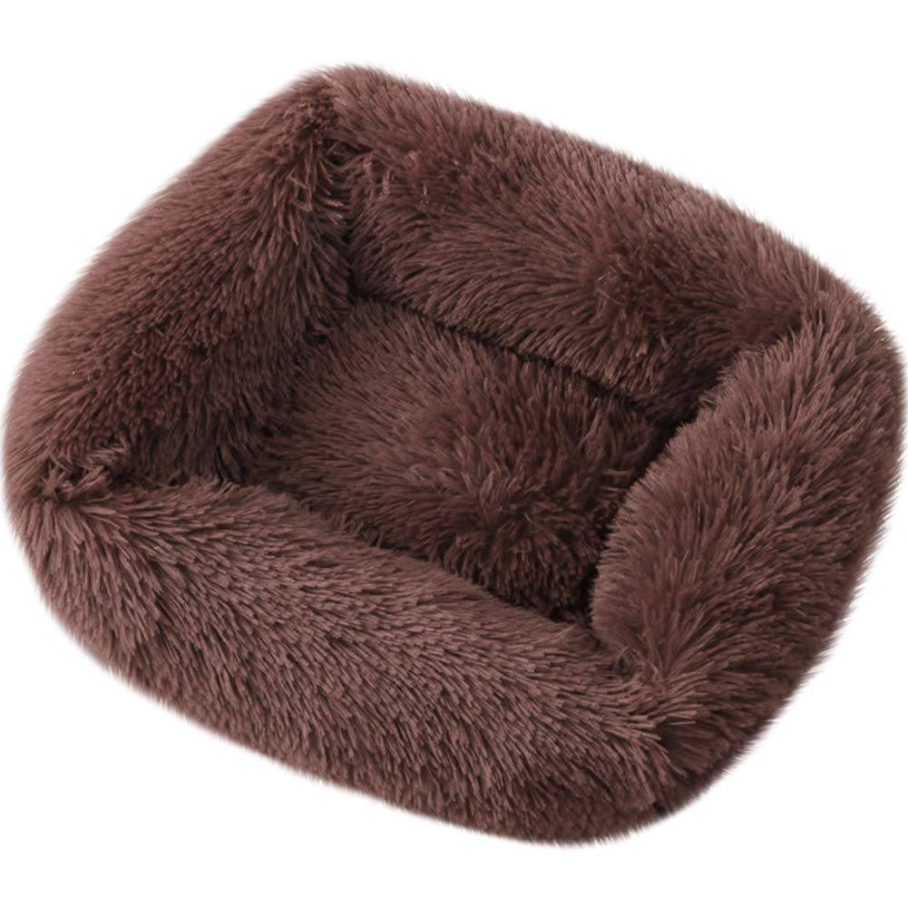 La La Pet® Donut Dog & Cat Bed - Cozy Cave Burrow Pet Bed with Self-Warming Feature for Small & Medium Pets - Soft Plush Calming Cuddler Bed Improves Sleep - Perfect for Home, Office & Travel Use (Coffee Color)