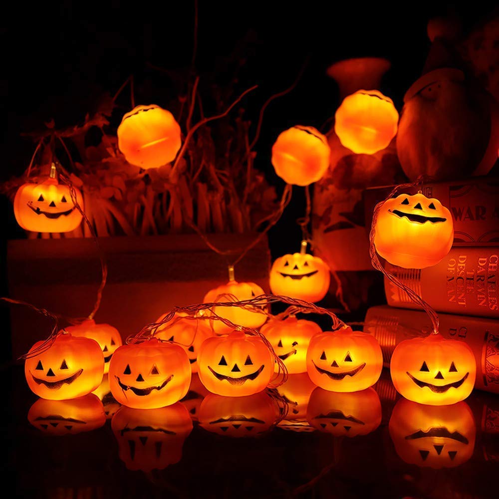 KAILEDI Halloween String Lights - 20 LED Pumpkin Lights for Outdoor Decor, 9.8ft with 2 Modes (Steady/Flickering) - Perfect for Halloween Party, Yard Decoration, Pumpkin Patch & Fall Festival Decorations