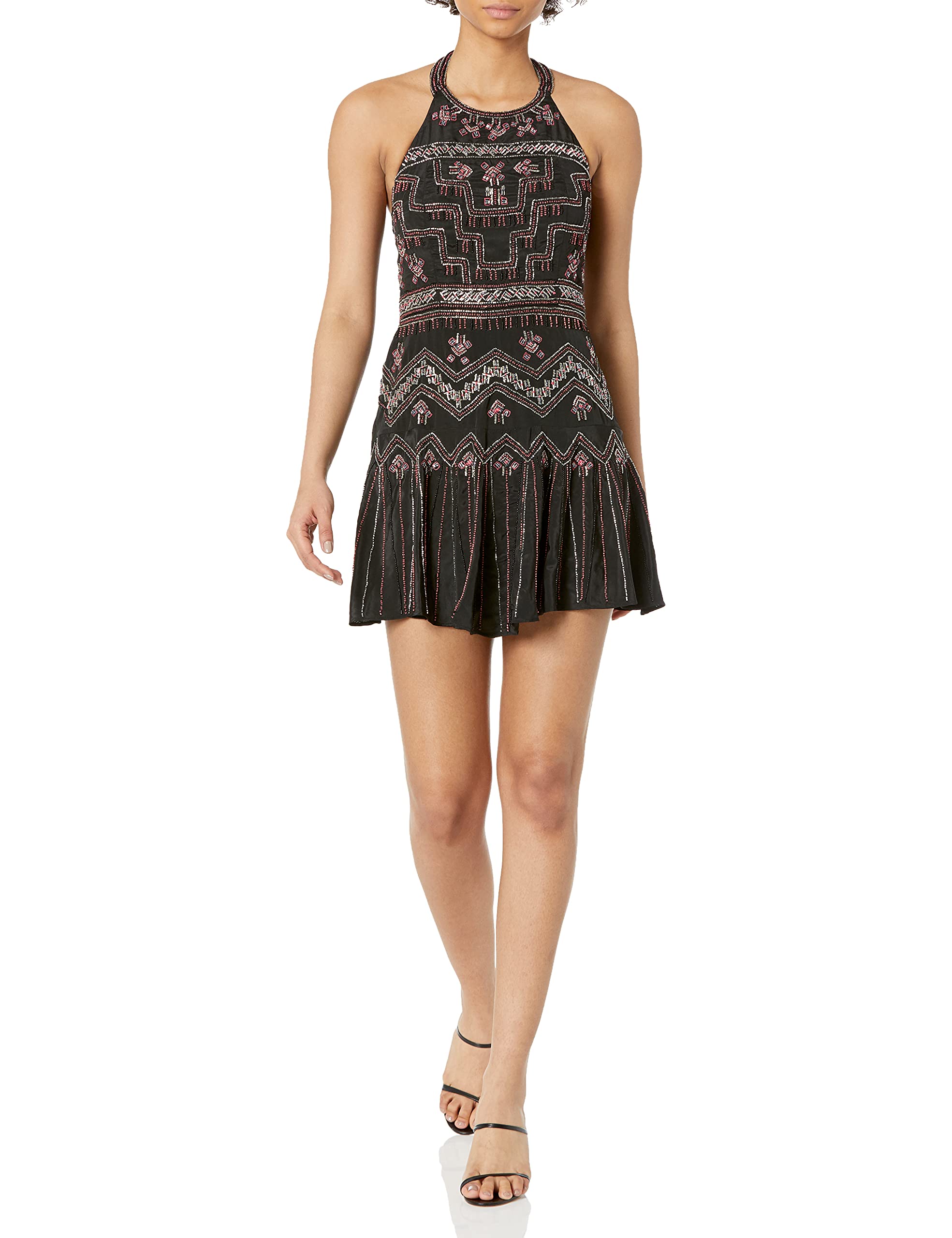 Parker Women's Leona Beaded Halter Dress - Elegant Summer Party Dress with Beaded Neckline, Perfect for Weddings, Cocktail Parties & Beach Vacations
