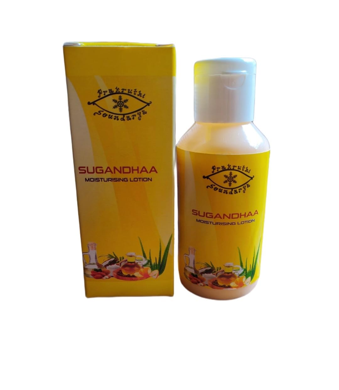 PRAKRUTHI SOUNDARYA SUGANDHAA Natural Moisturizing Lotion for All Skin Types - Handmade Hydrating Body Lotion with Long Lasting Fragrance for Healthy Glowing Skin (100ml) | Perfect for Daily Skincare Routine, Dry Skin Relief & Aromatherapy