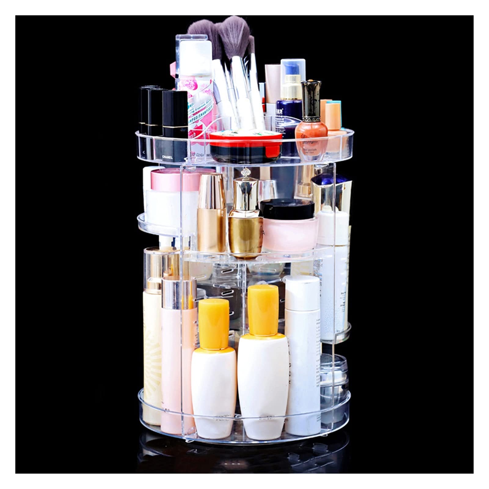 Clear Plastic Rotatable Cosmetic Storage Box - Lipstick & Skincare Organizer Holder | Durable, Easy to Clean (Color A) | Perfect for Vanity, Bathroom & Travel Makeup Organization